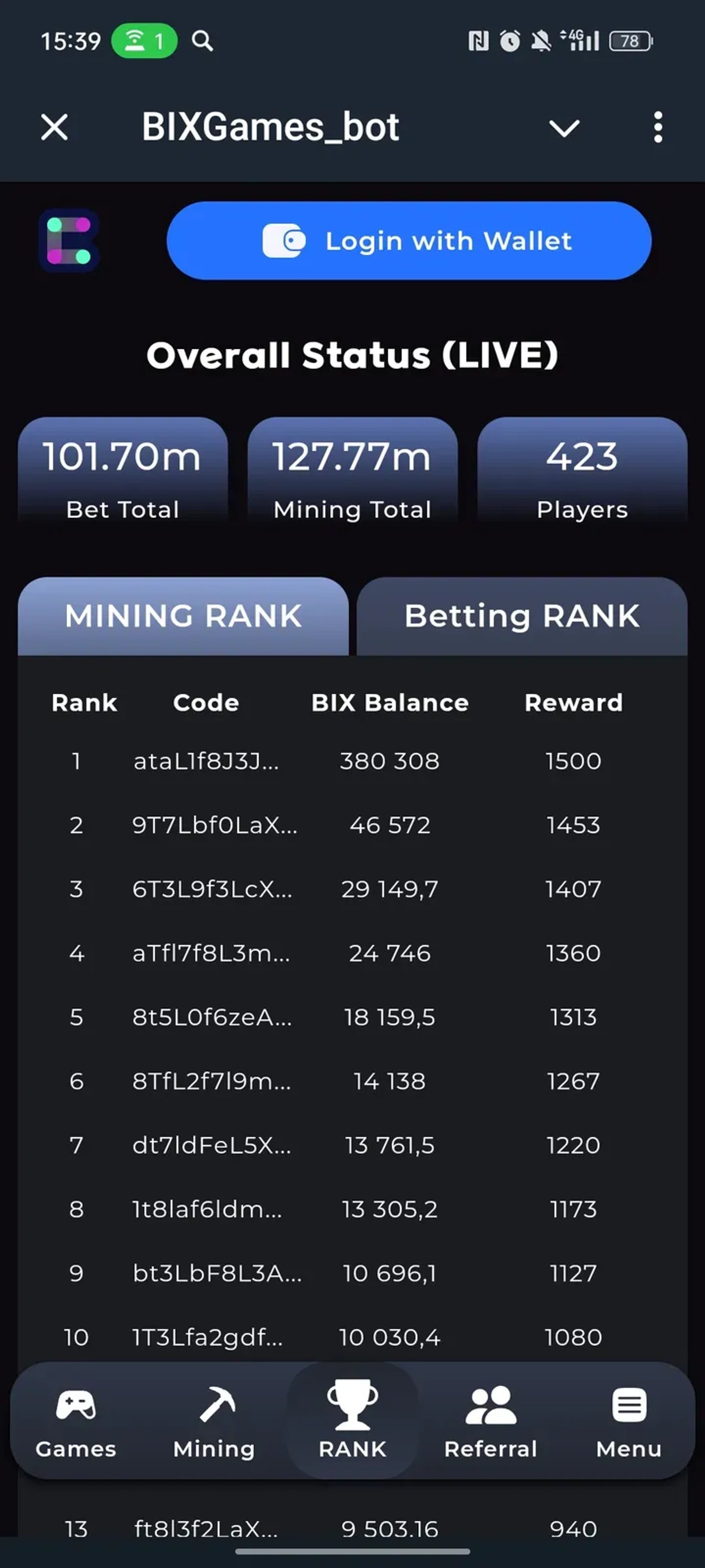 BIXGames_bot Telegram Screenshot 3