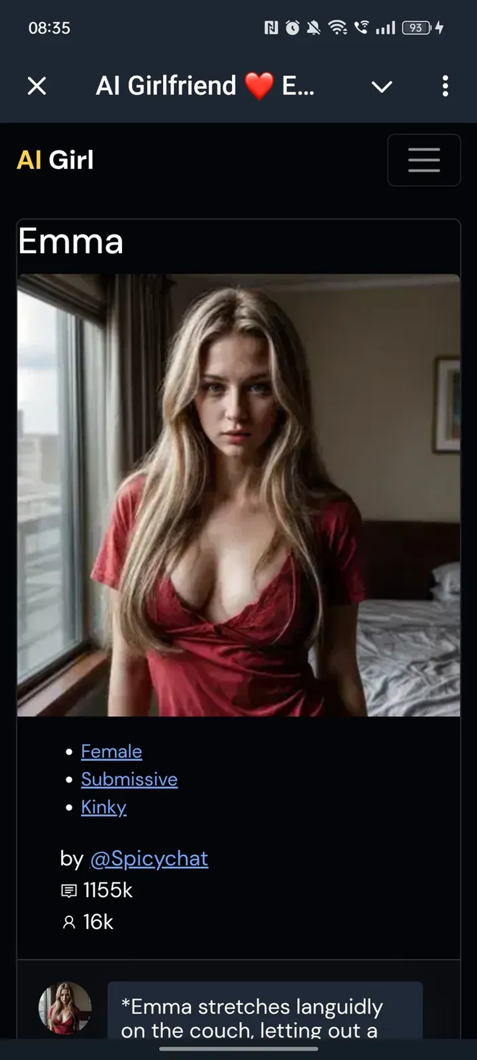 AI Girlfriend ❤️ Emma Telegram Screenshot 2