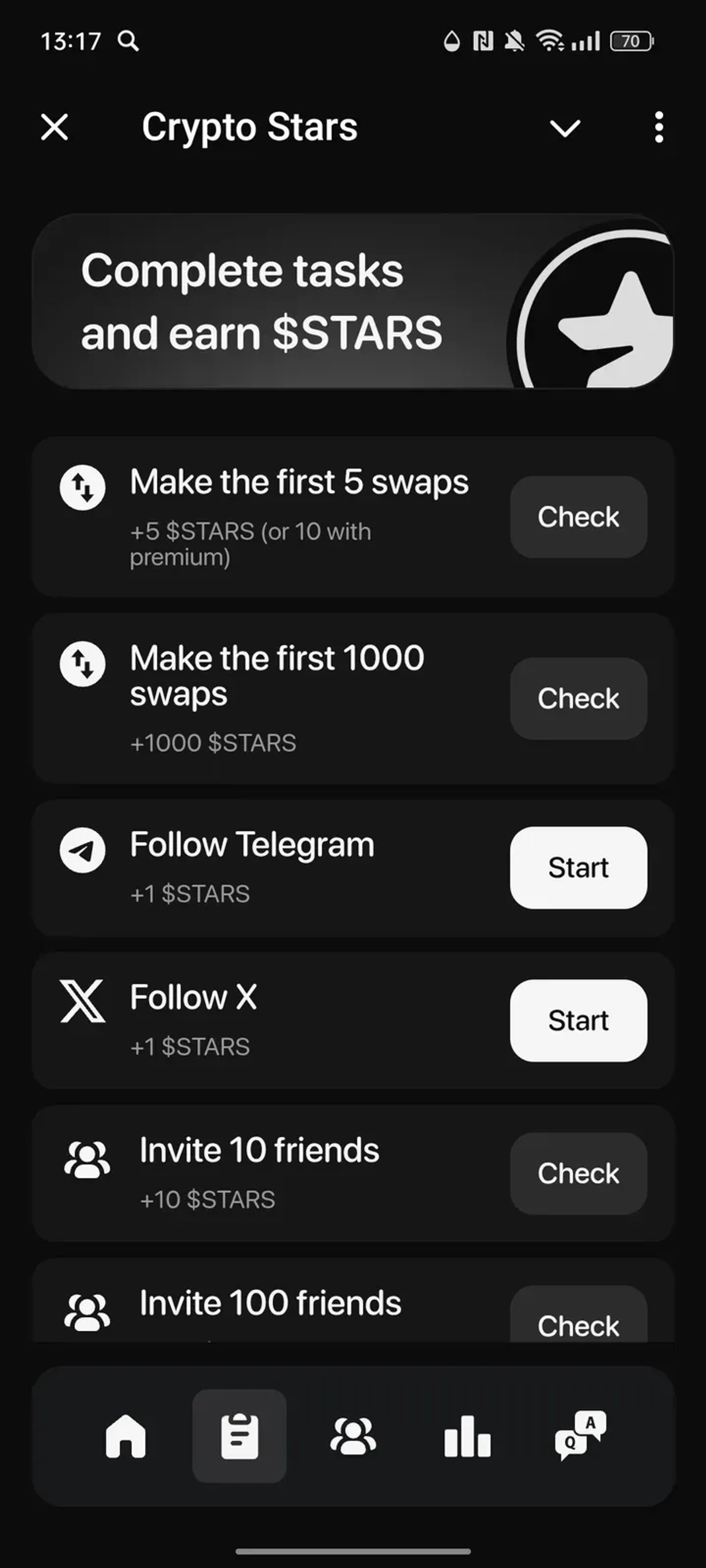 Crypto Stars в Телеграм — скриншот 2