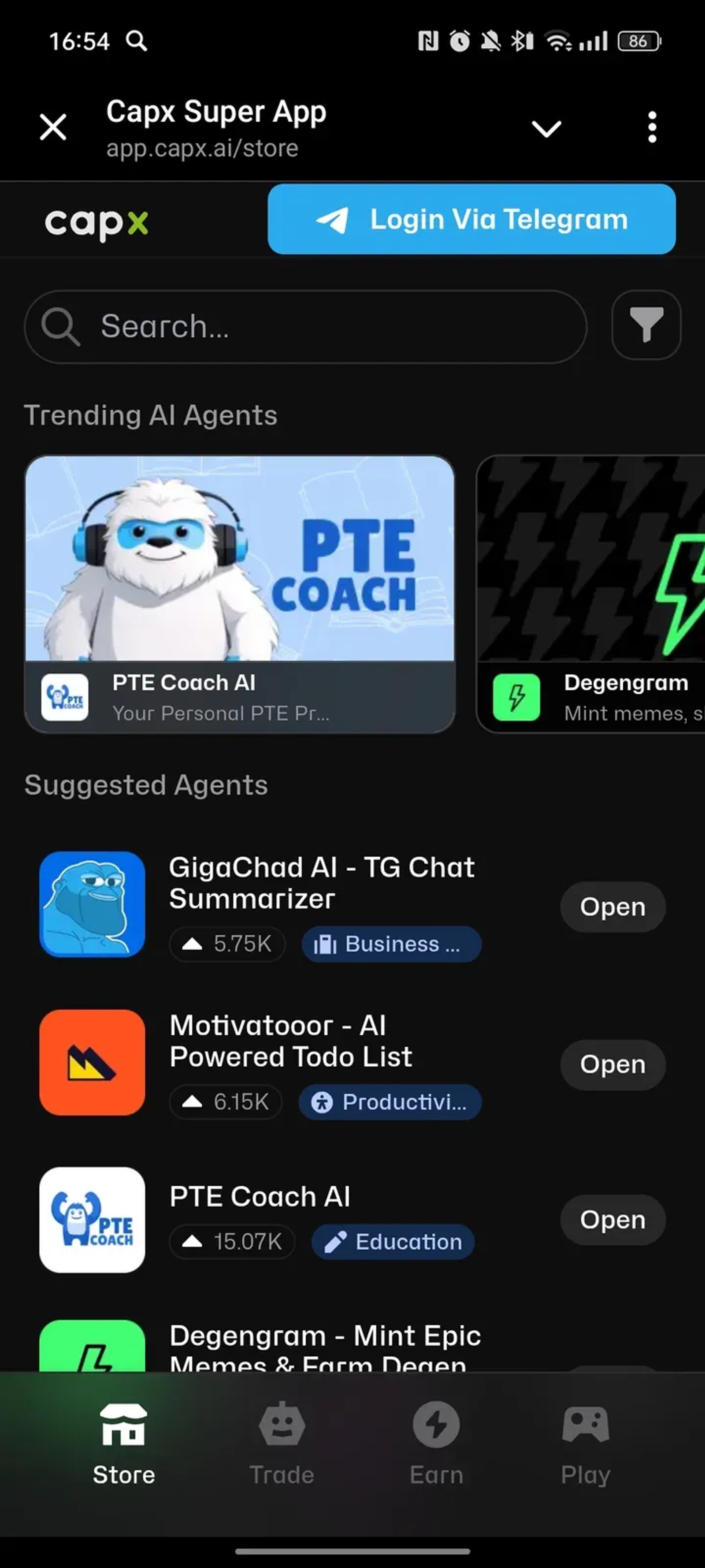 Capx SuperApp в Телеграм — скриншот 2