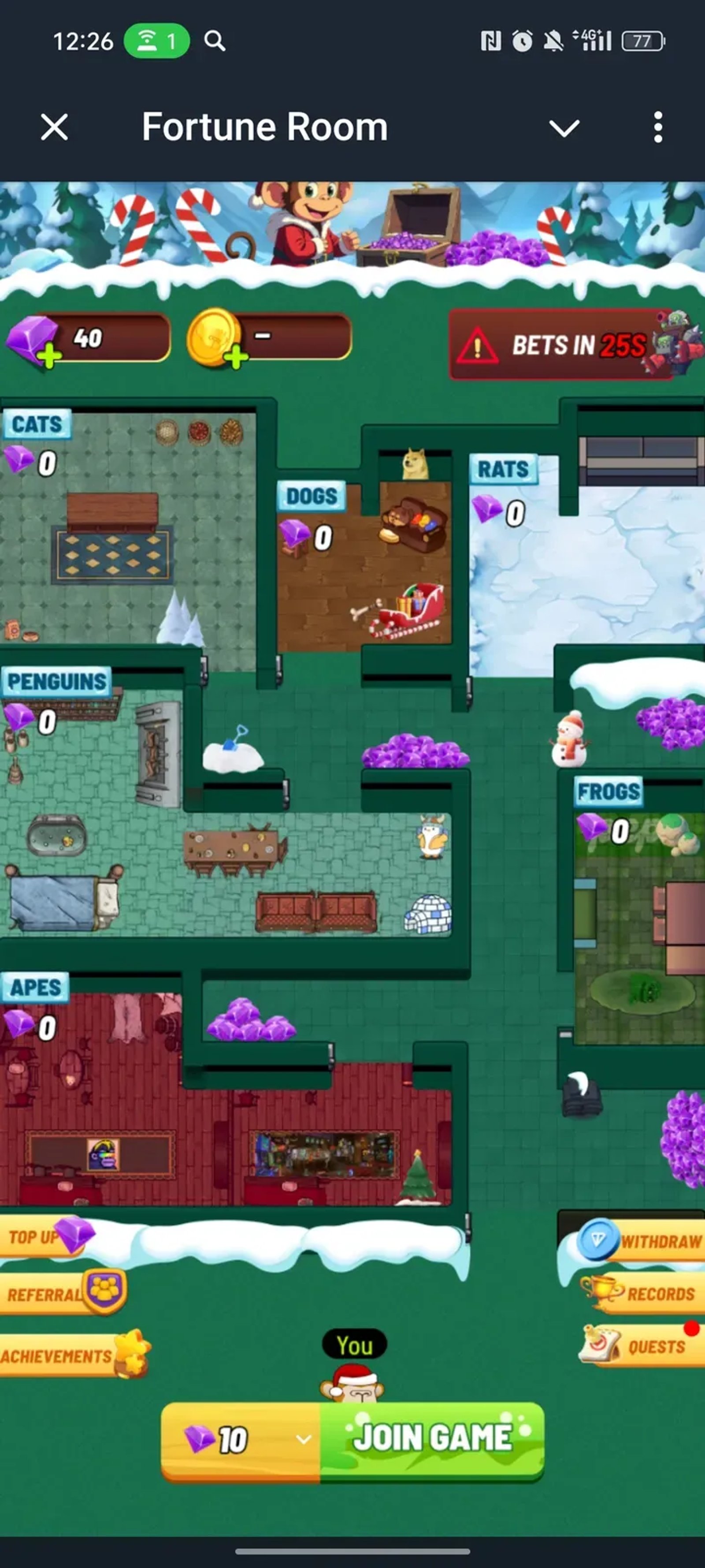 Fortune Room в Телеграм — скриншот 1