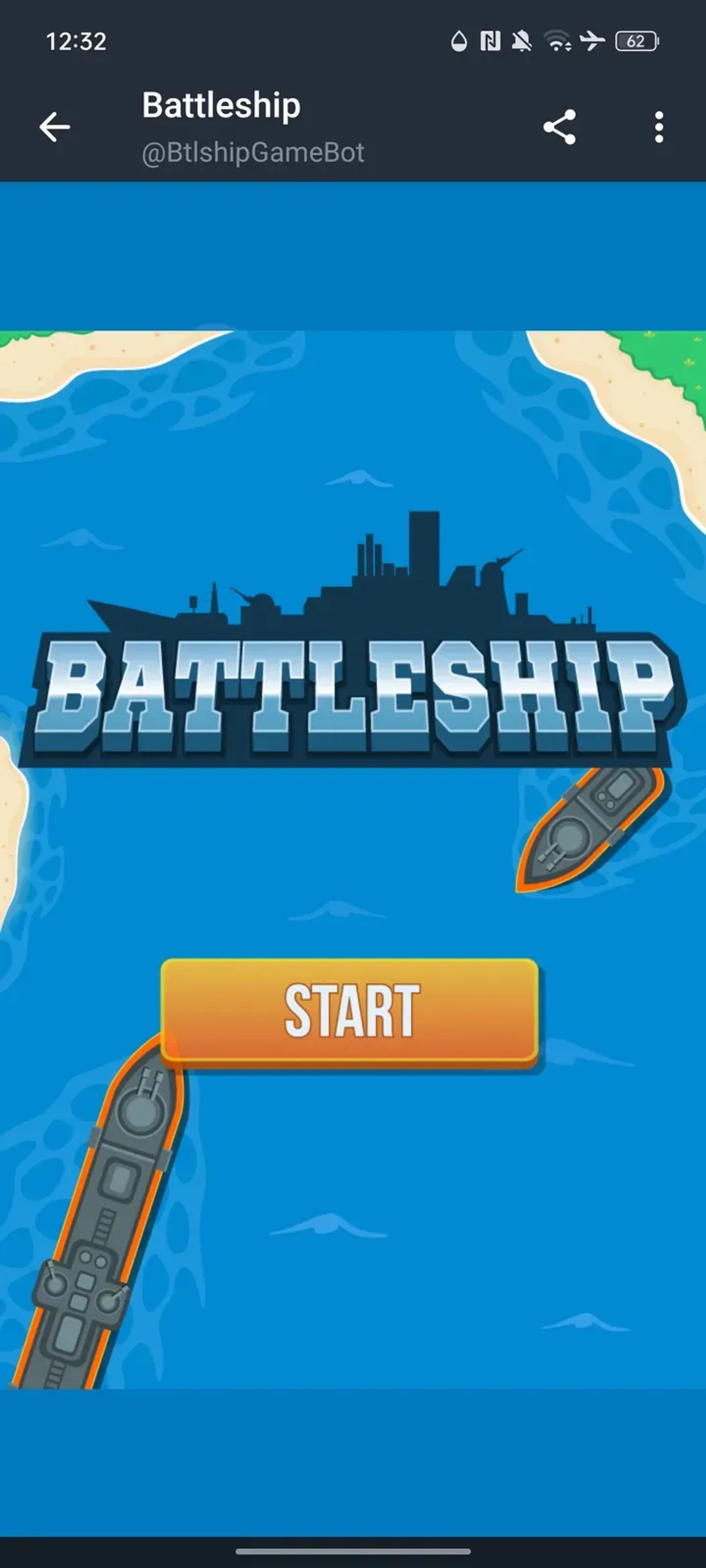 Battleship Game в Телеграм — скриншот 1
