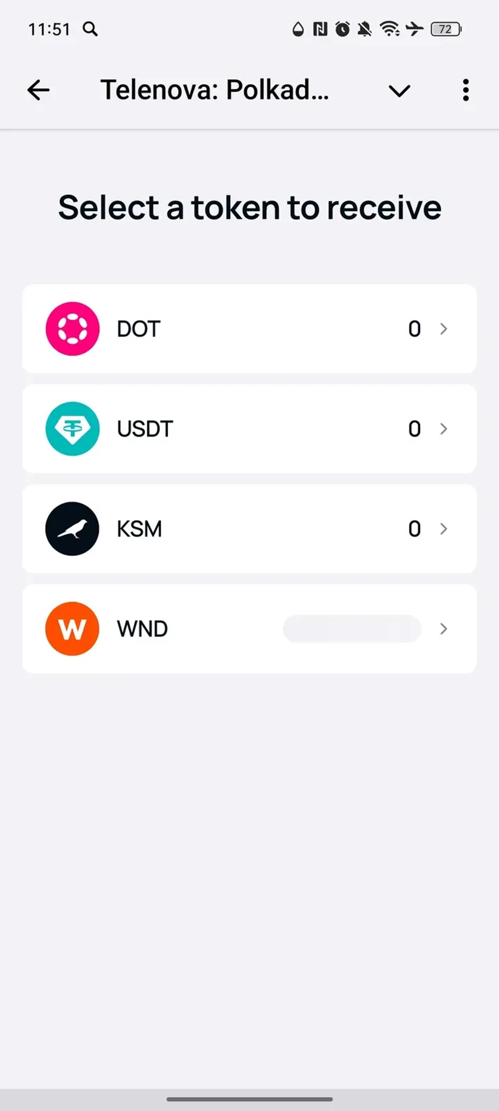 Telenova: Polkadot Wallet в Телеграм — скриншот 4