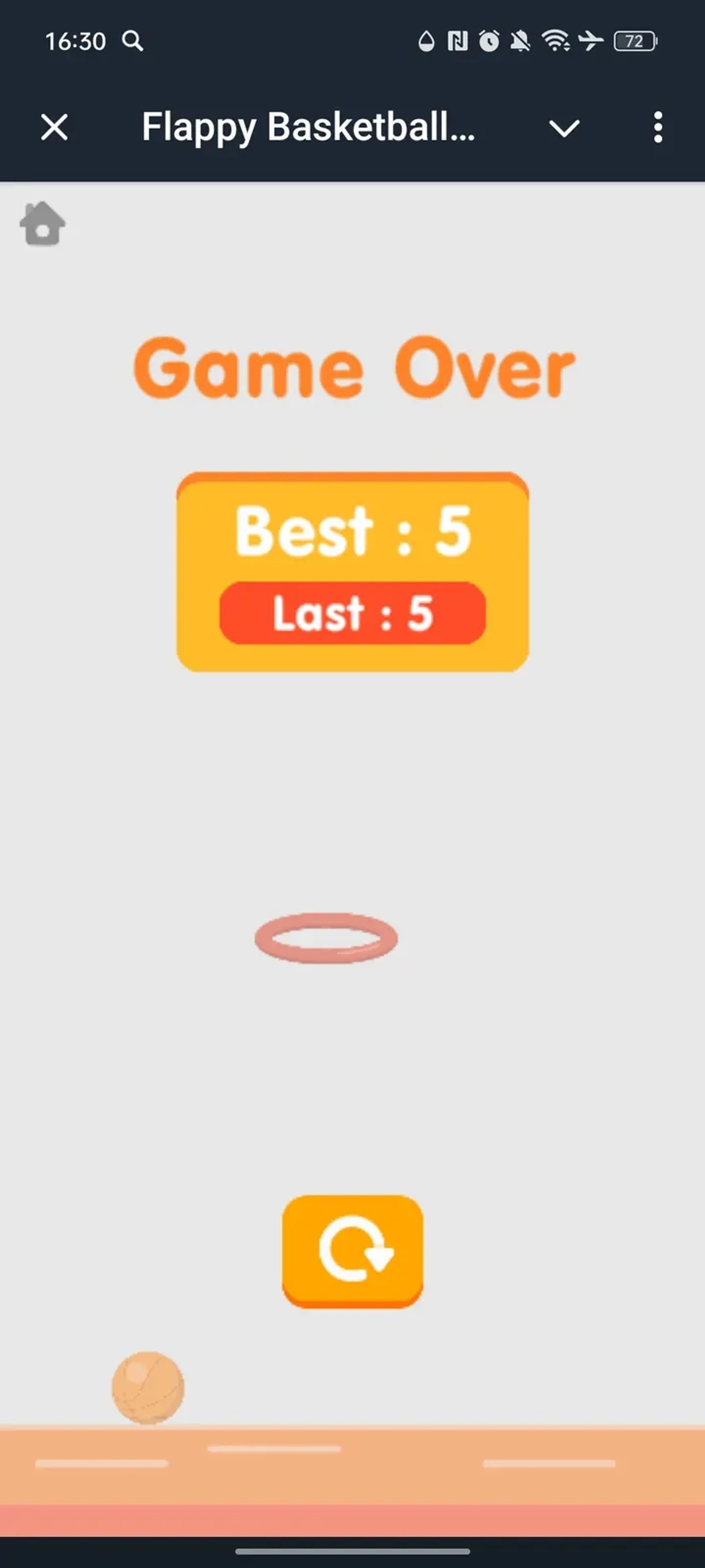 Flappy Basketball в Телеграм — скриншот 2