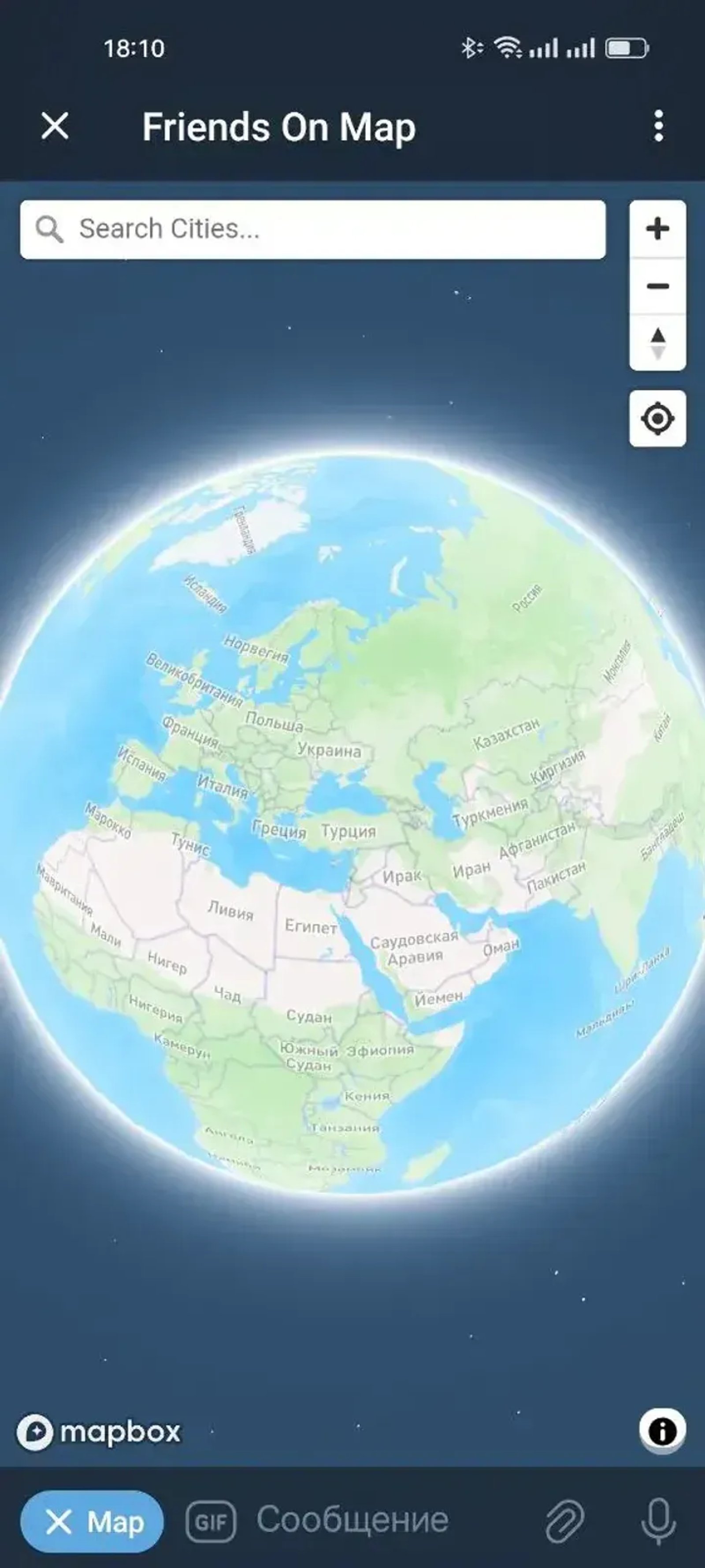 Friends On Map в Телеграм — скриншот 4