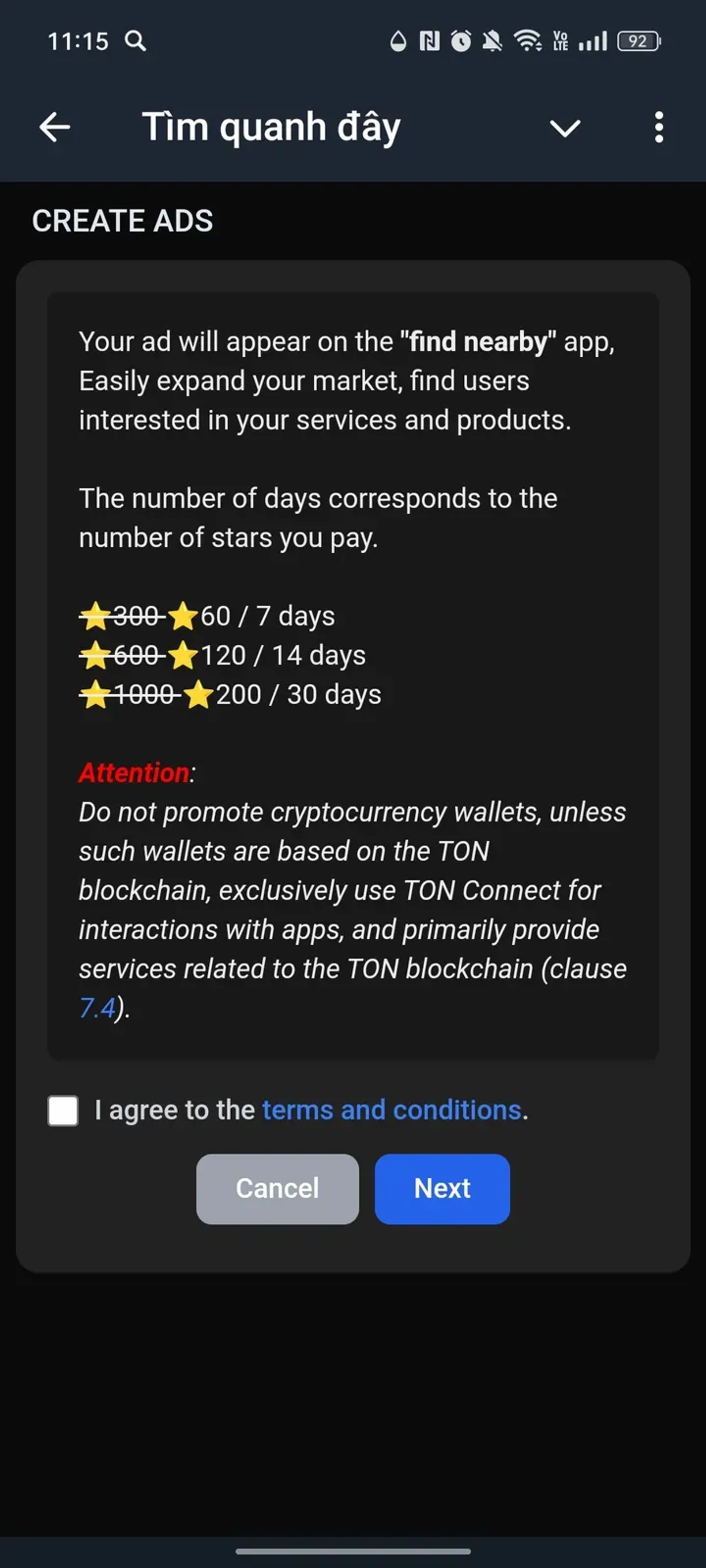 Tìm quanh đây в Телеграм — скриншот 2