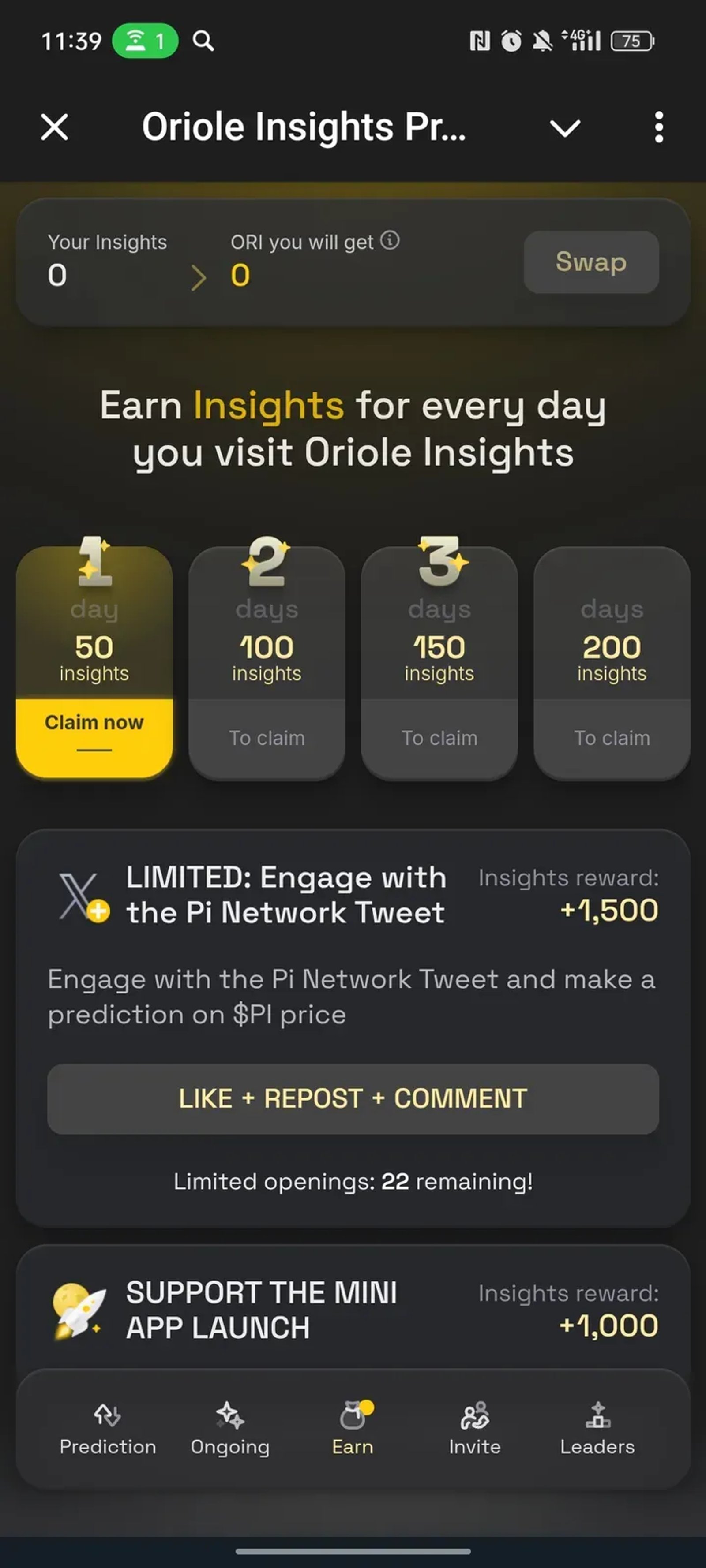 Oriole Insights Prediction App Telegram Screenshot 3
