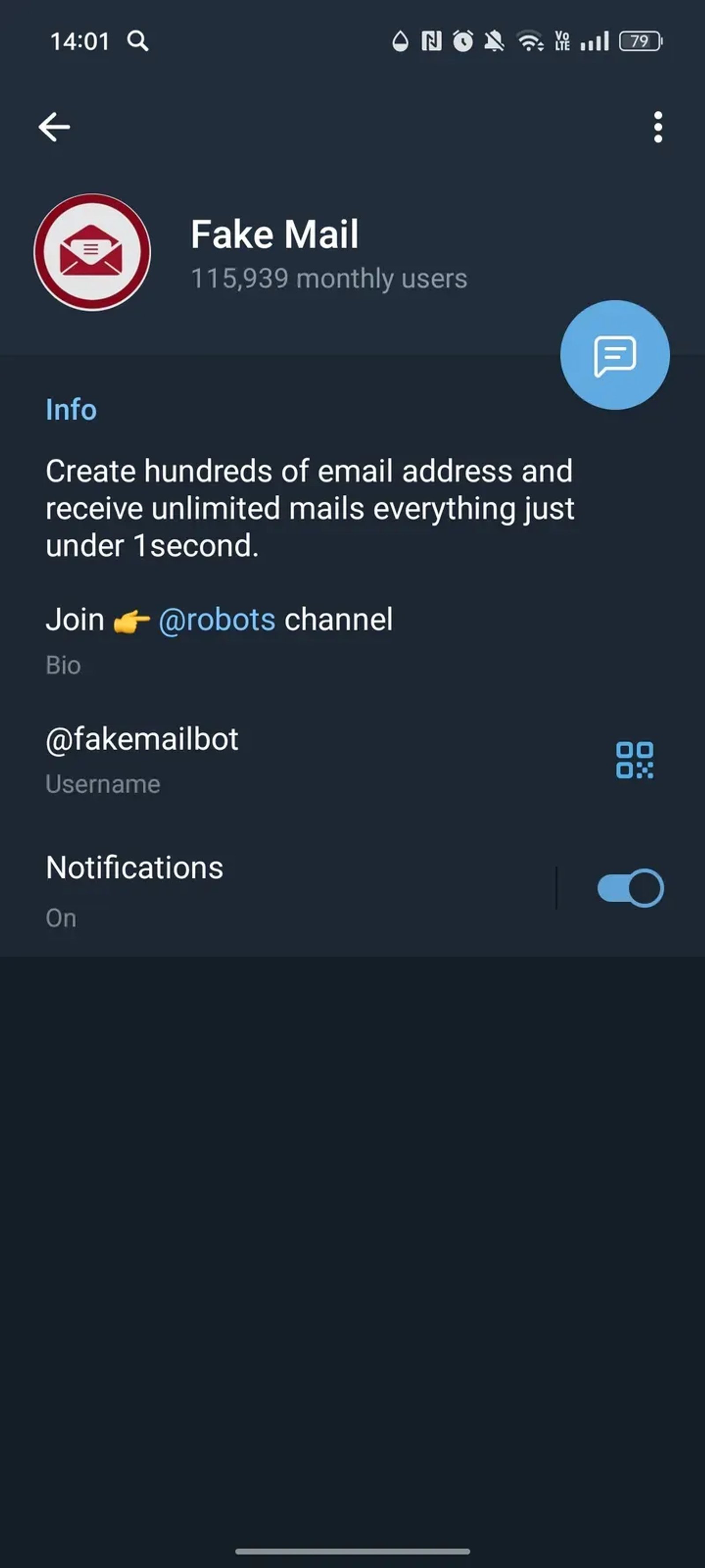 Fake Mail в Телеграм — скриншот 3