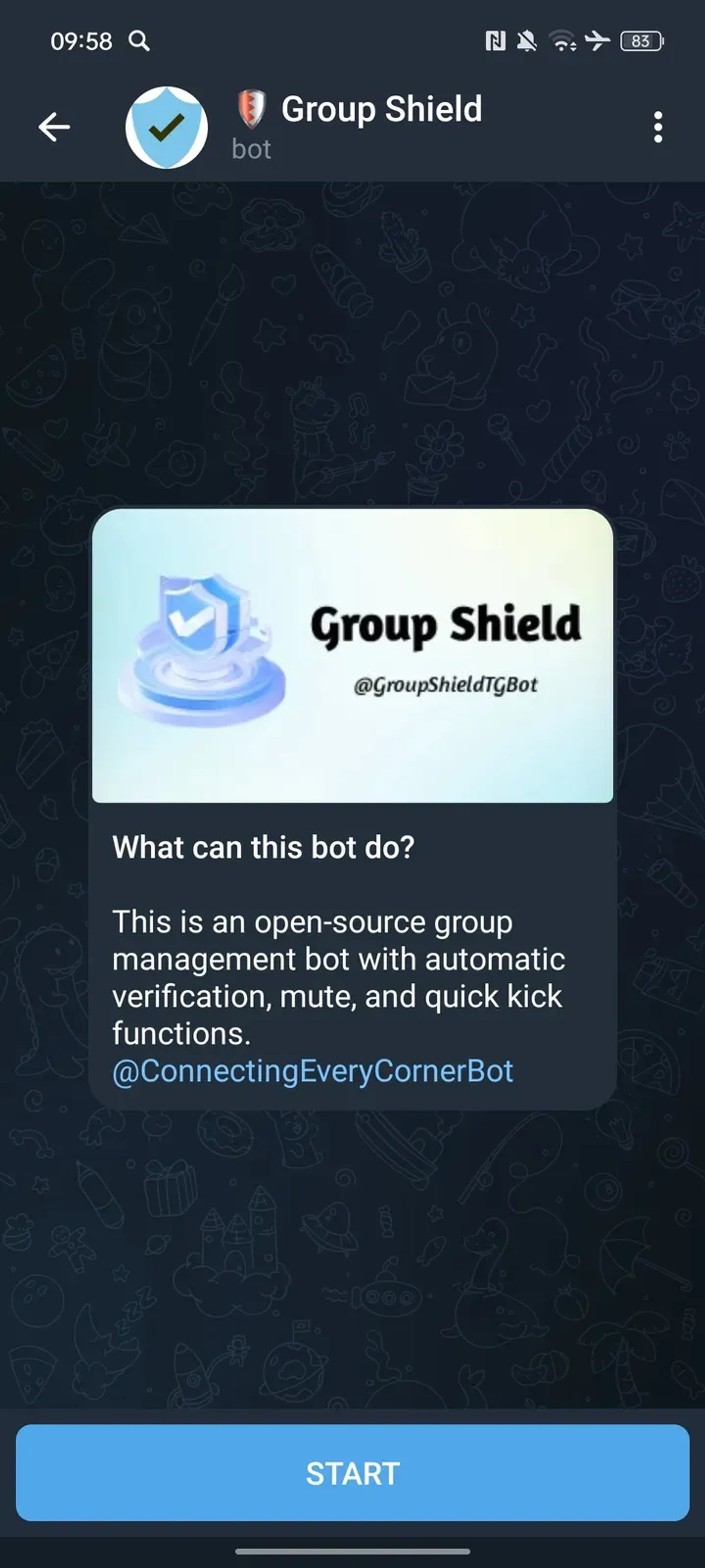 🛡 Group Shield в Телеграм — скриншот 1