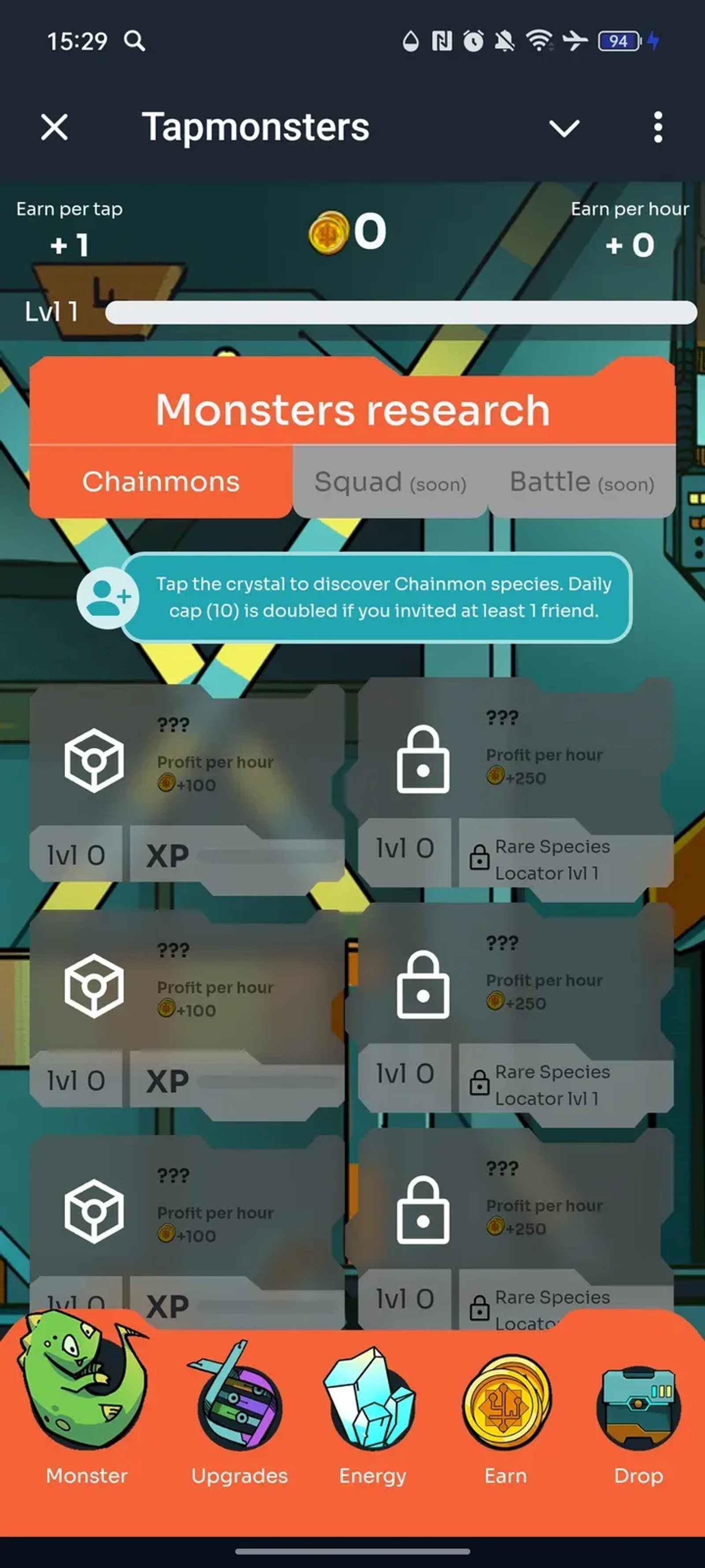 Tapmonsters в Телеграм — скриншот 3