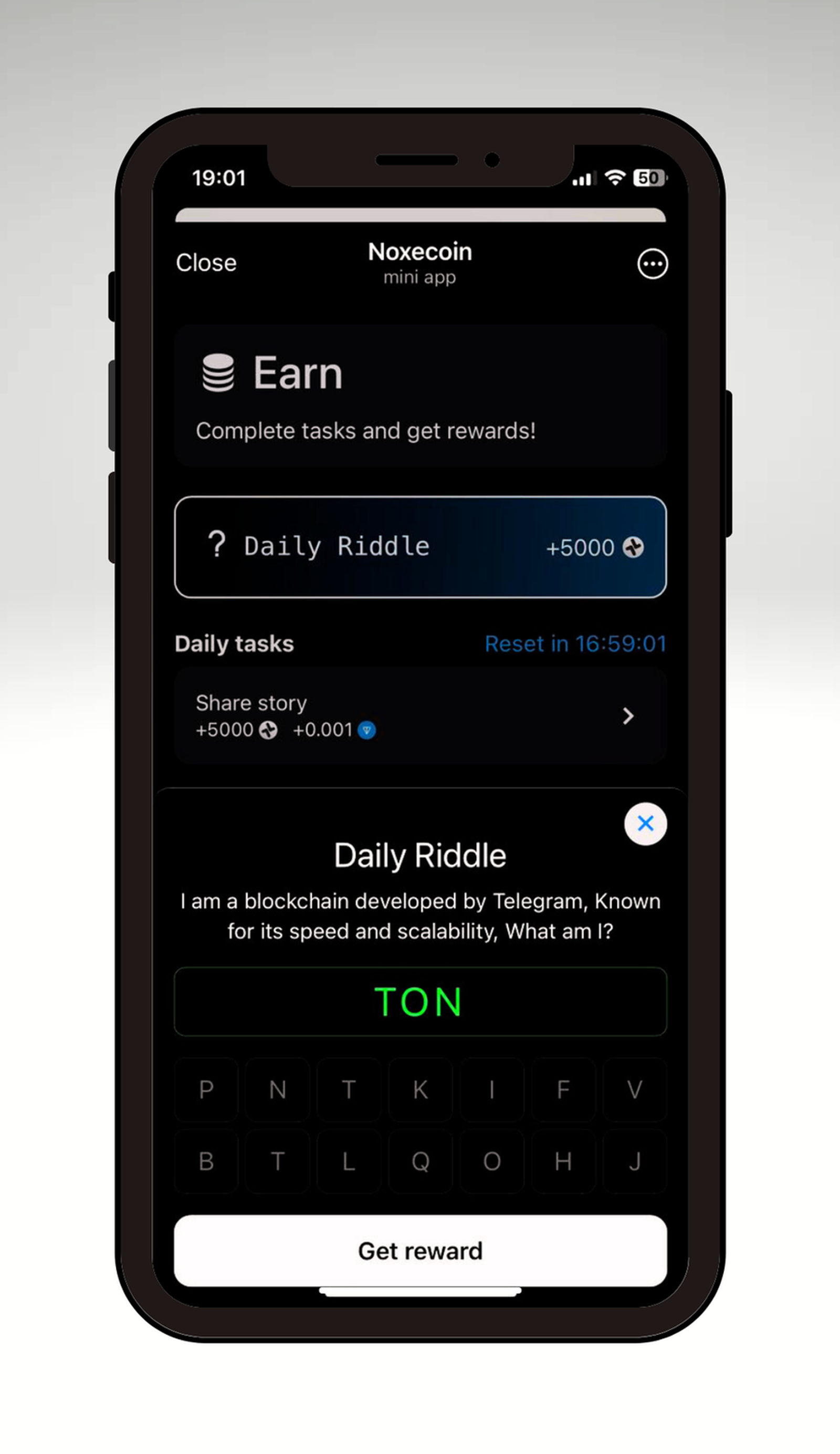 Noxecoin в Телеграм — скриншот 3