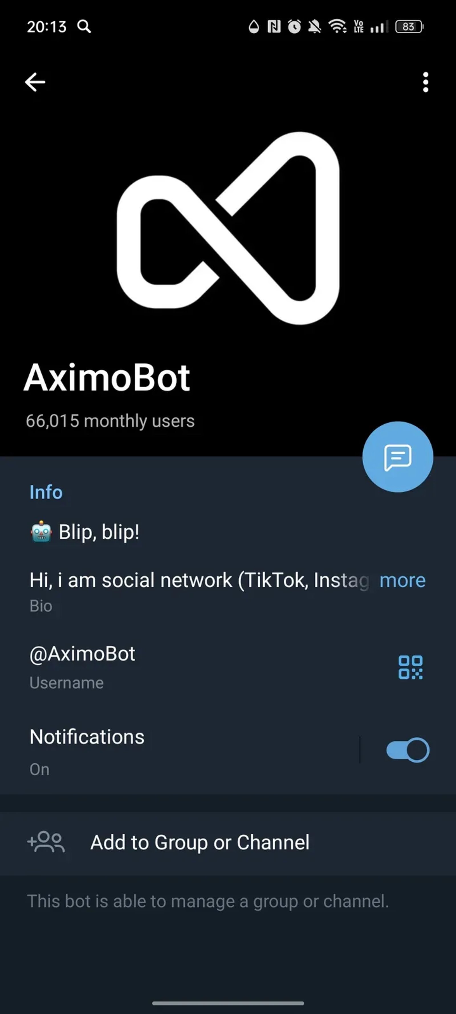 AximoBot в Телеграм — скриншот 4