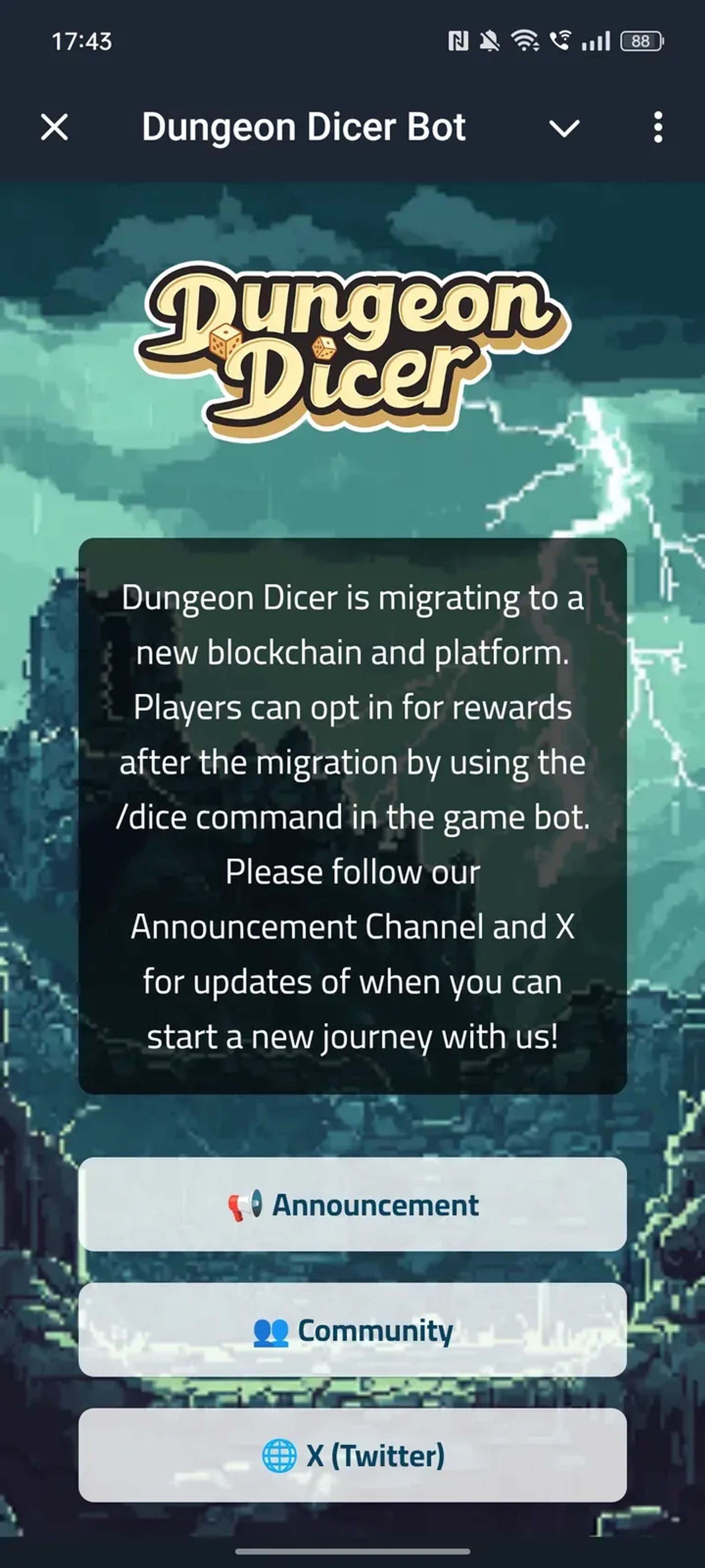Dungeon Dicer Bot в Telegram — скриншот 1