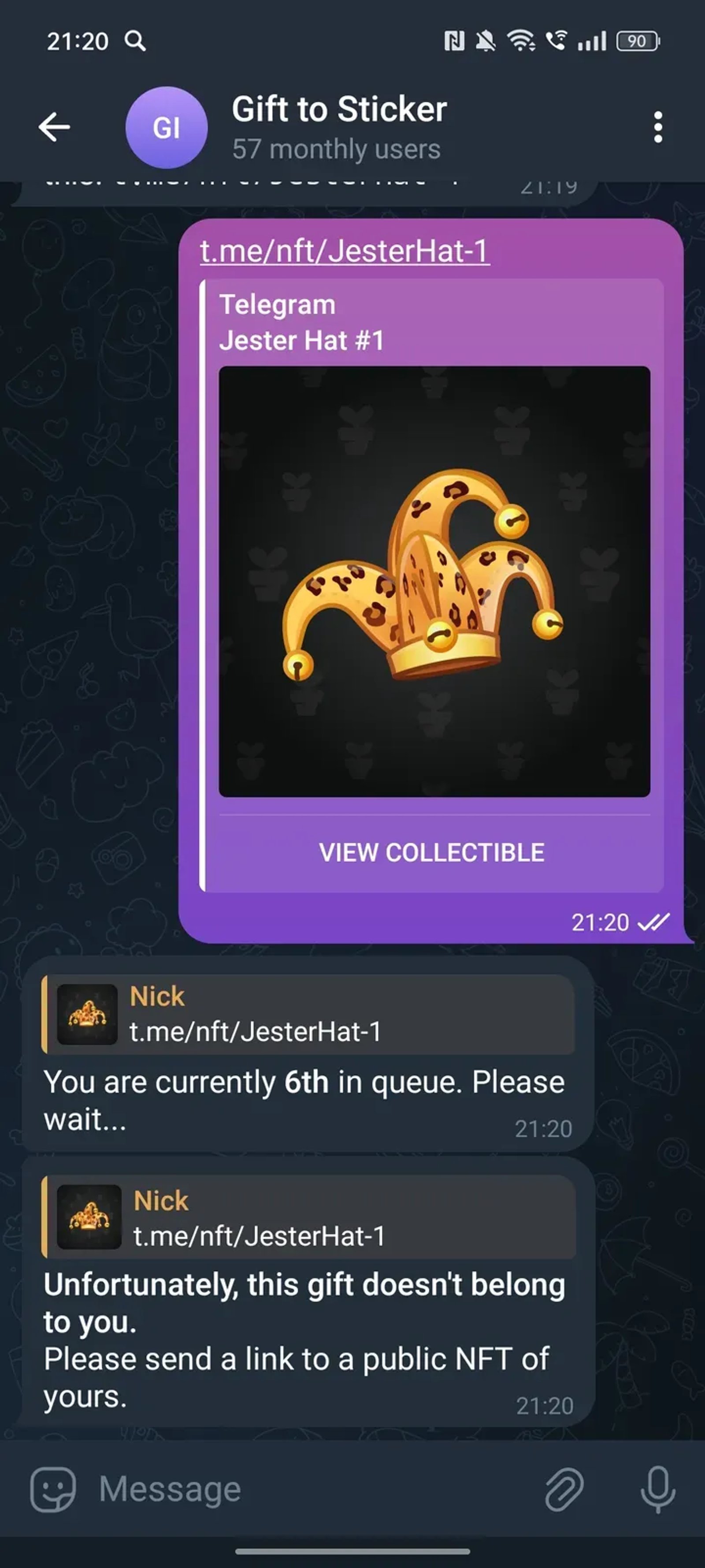 Gift to Sticker в Телеграм — скриншот 4