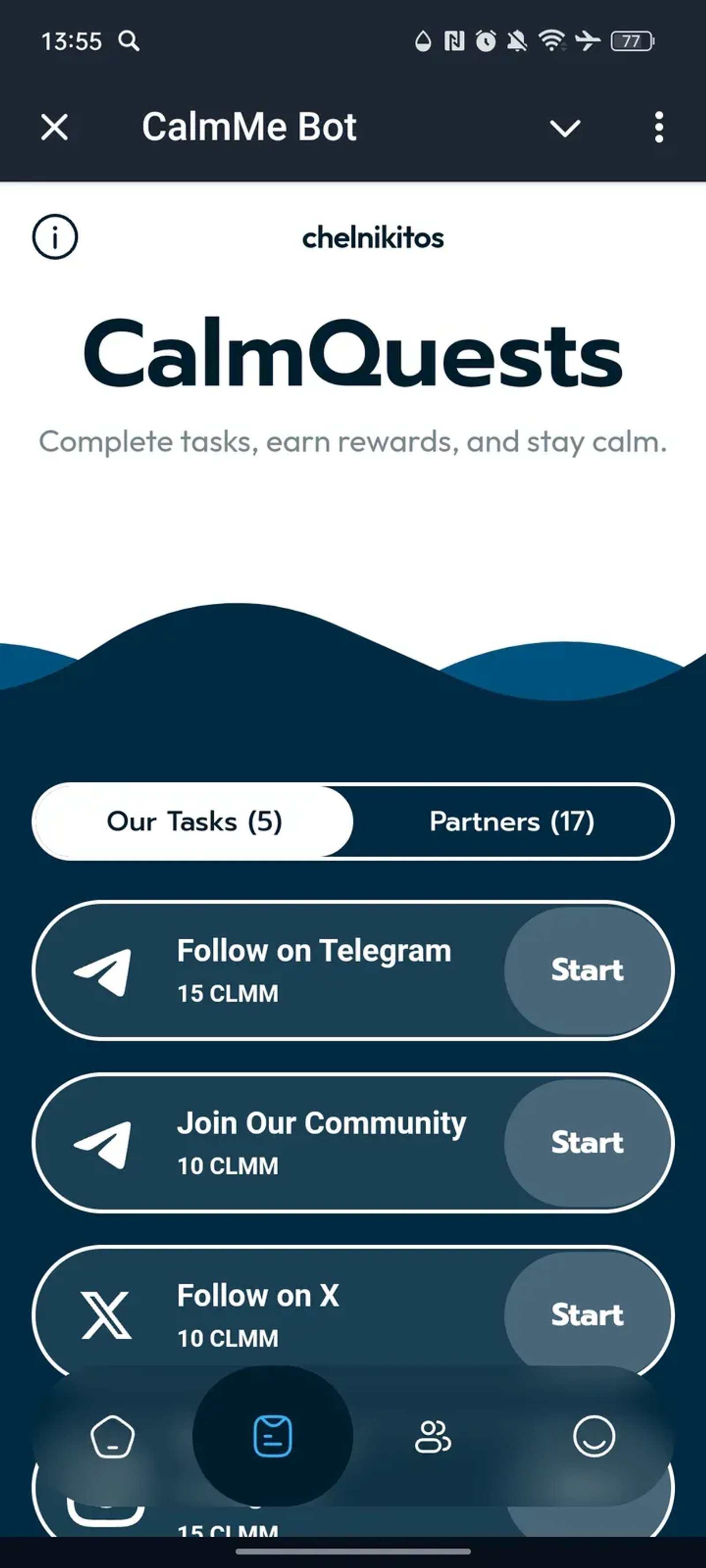 CalmMe Bot в Телеграм — скриншот 2