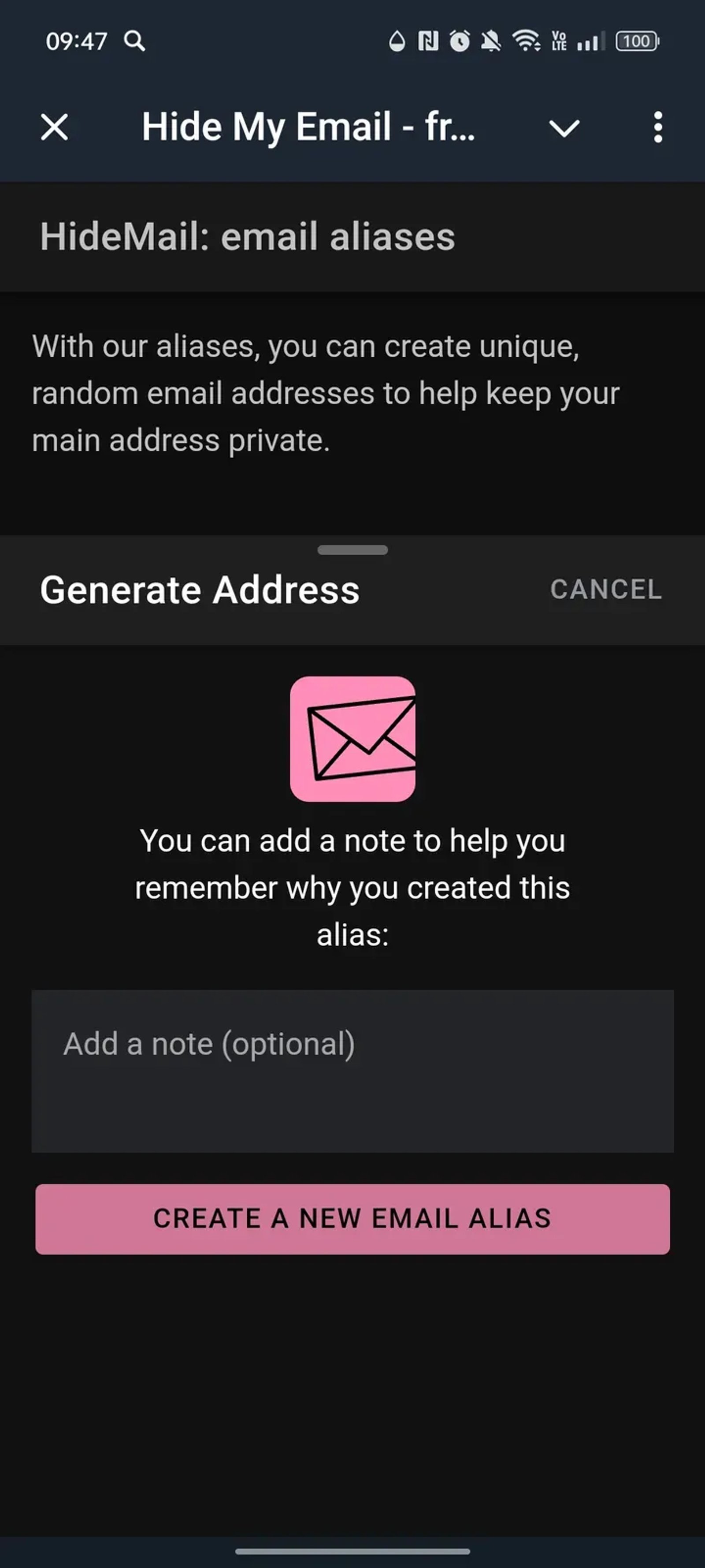 Hide My Email - free email aliases forever в Телеграм — скриншот 2