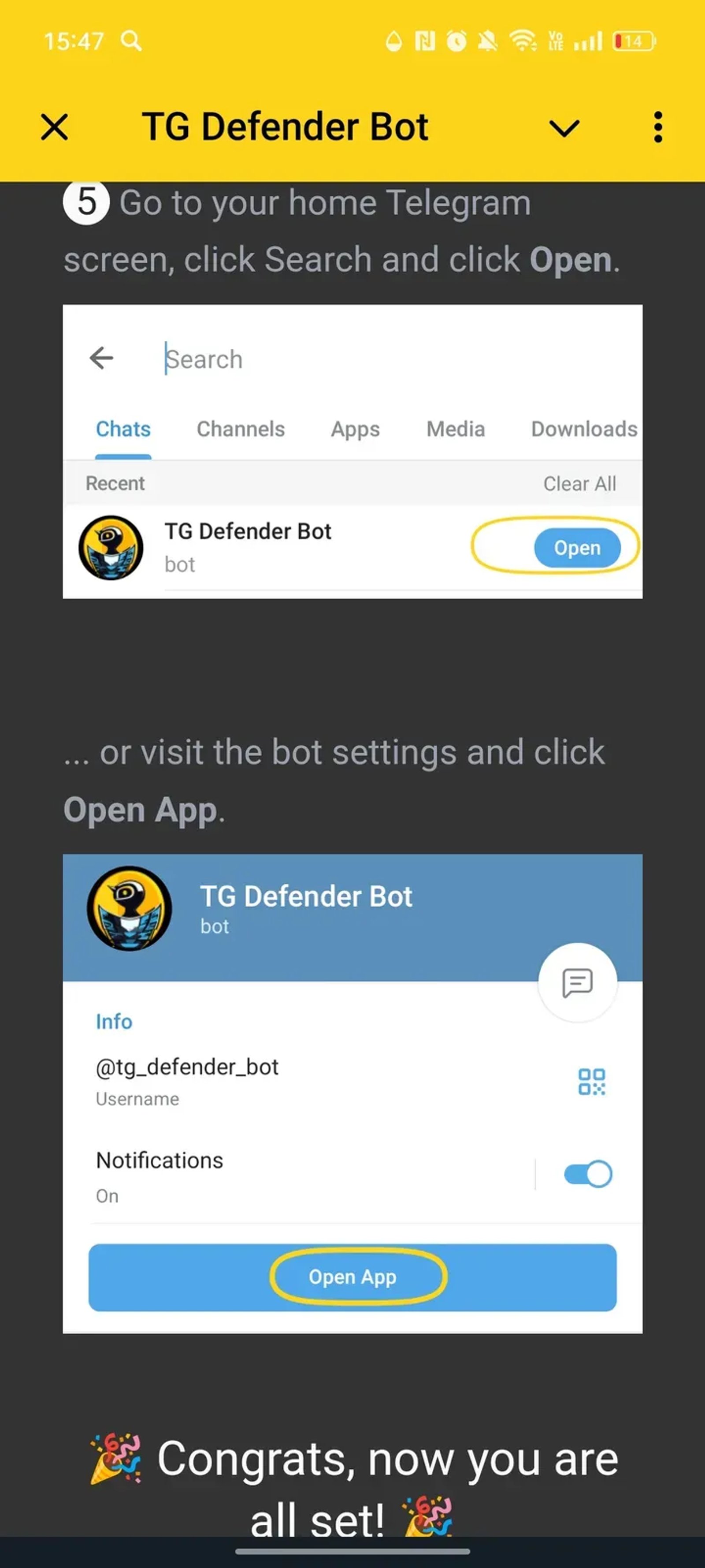 TG Defender Bot в Телеграм — скриншот 4
