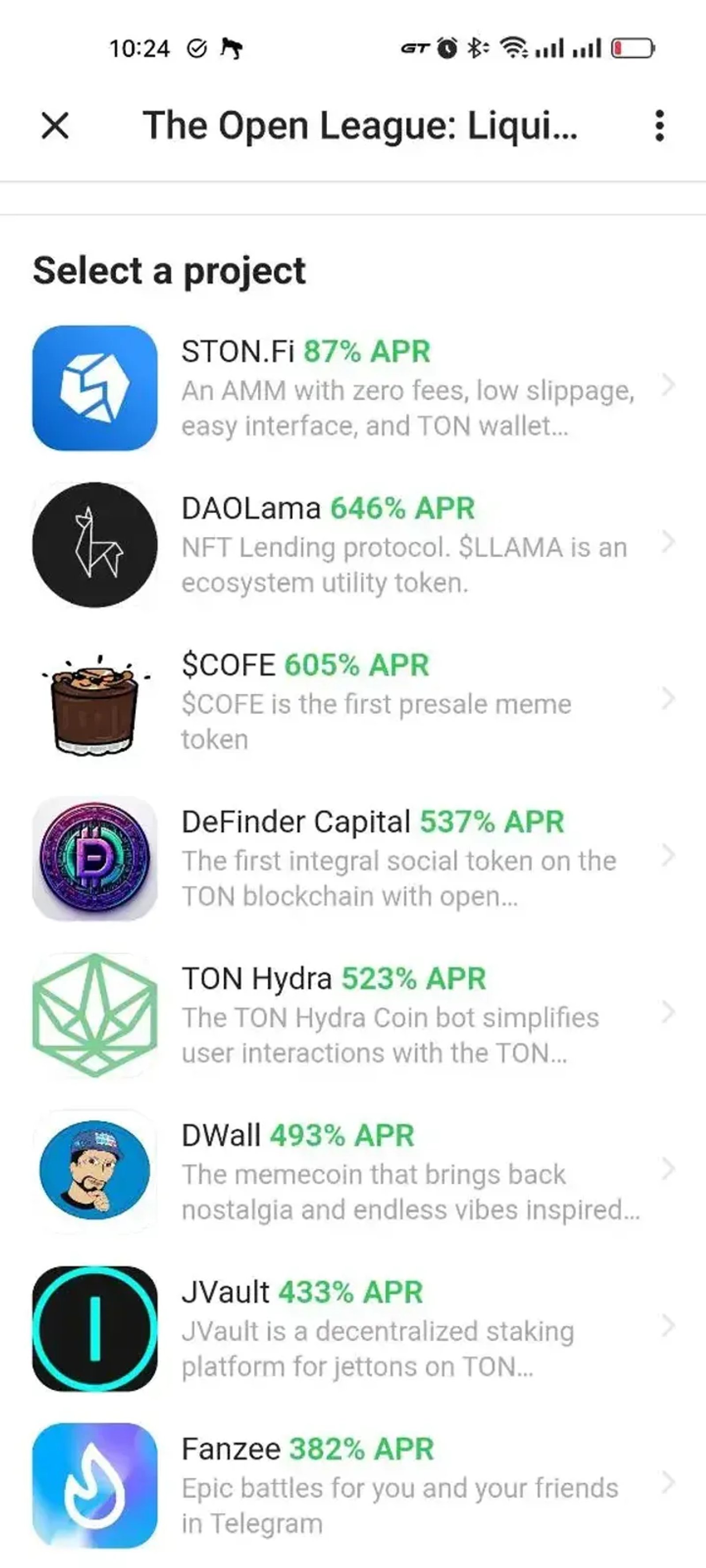 The Open League: Liquidity Pools в Телеграм — скриншот 2