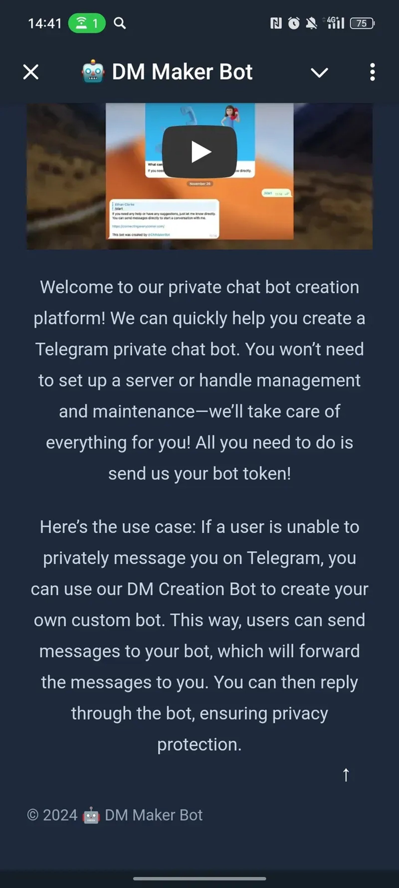 🤖 DM Maker Bot в Телеграм — скриншот 4