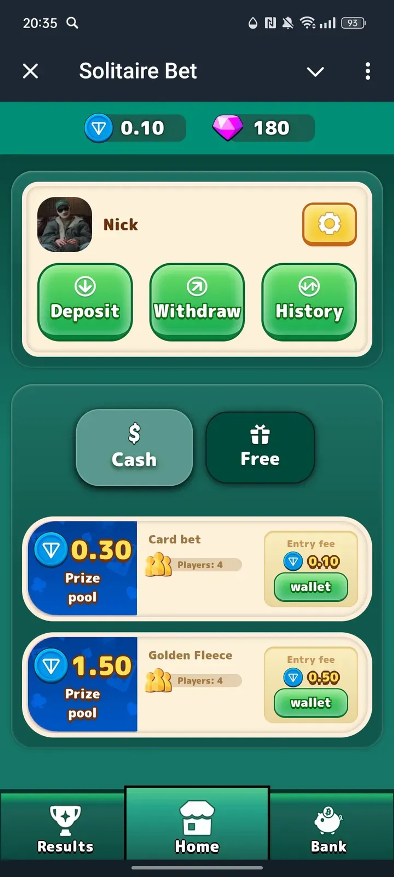 Solitaire Bet Telegram Screenshot 2