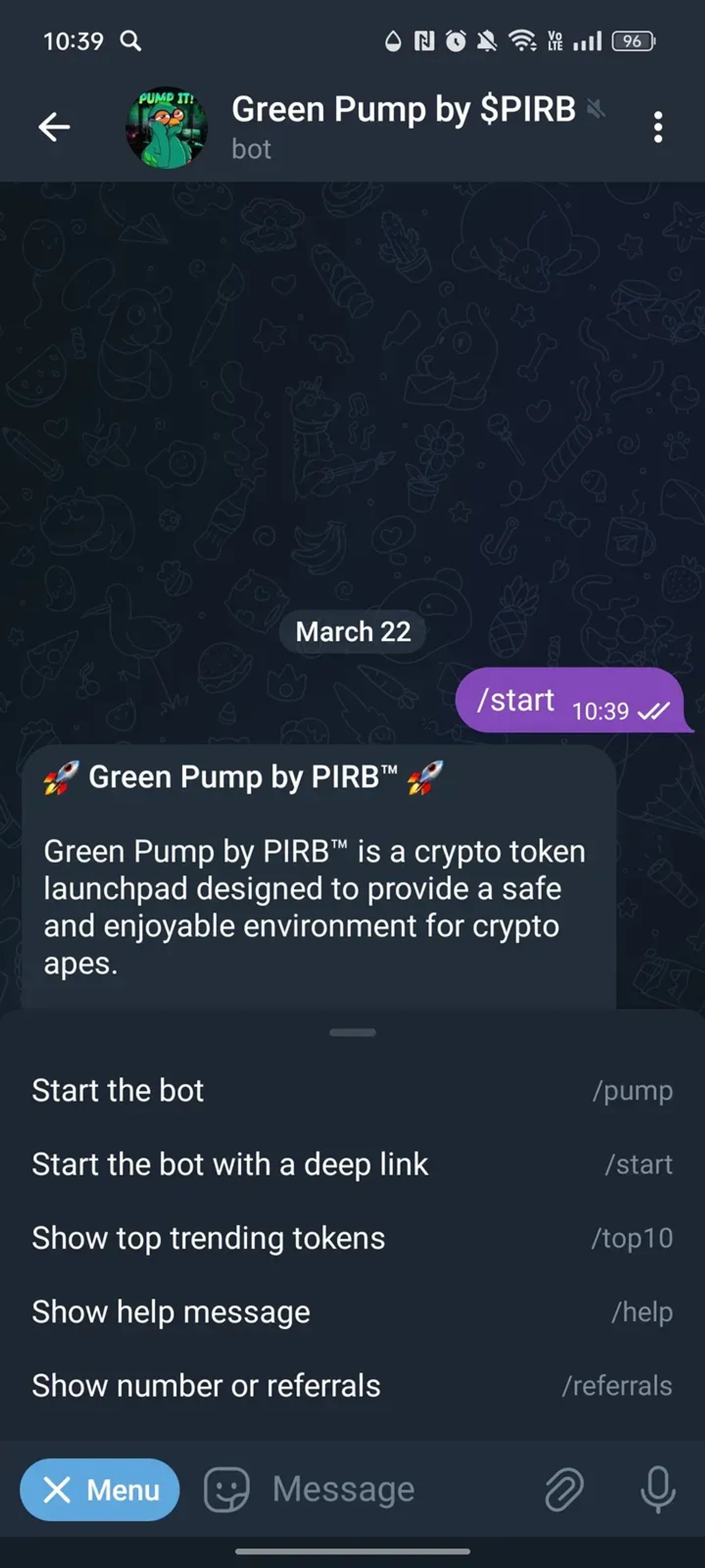 Green Pump by $PIRB в Телеграм — скриншот 2