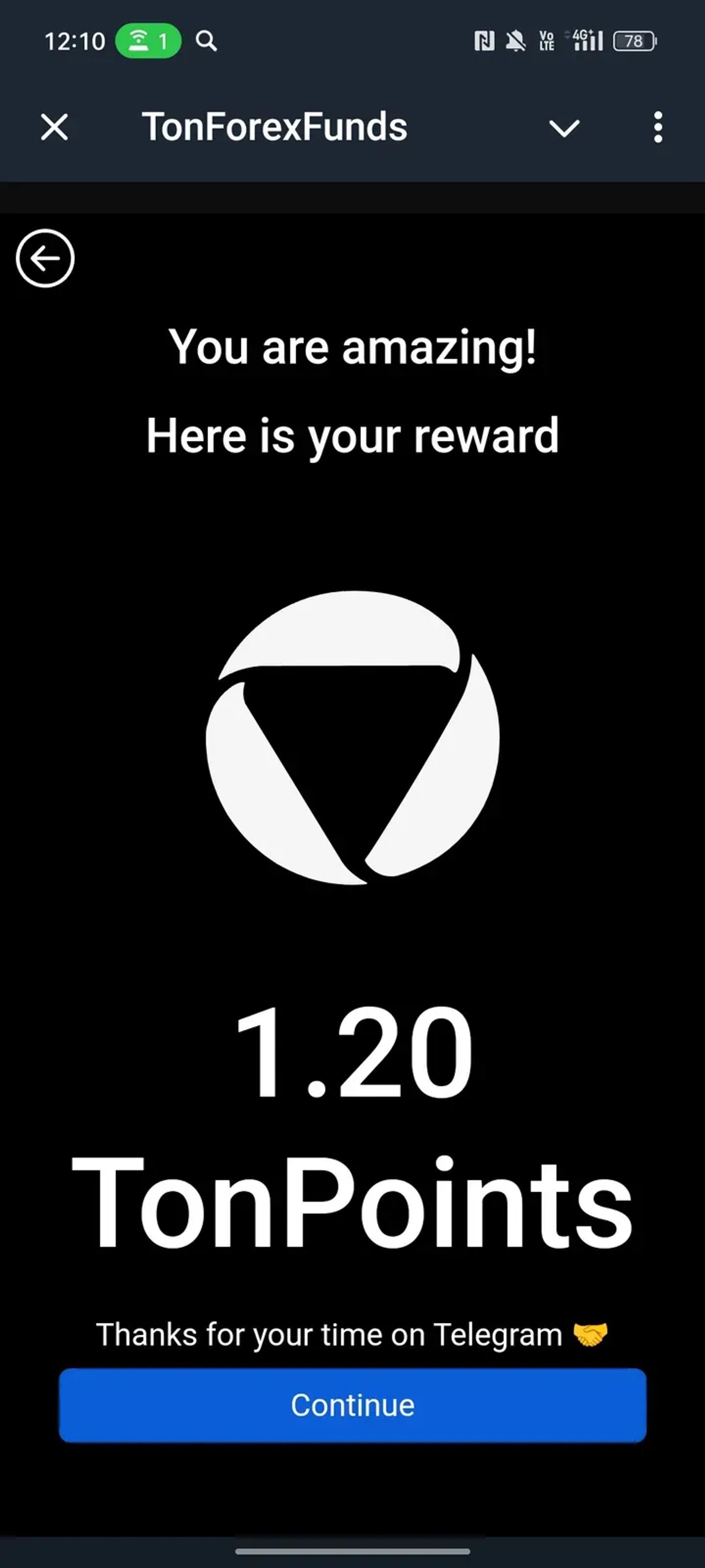 TonForexFunds в Телеграм — скриншот 1