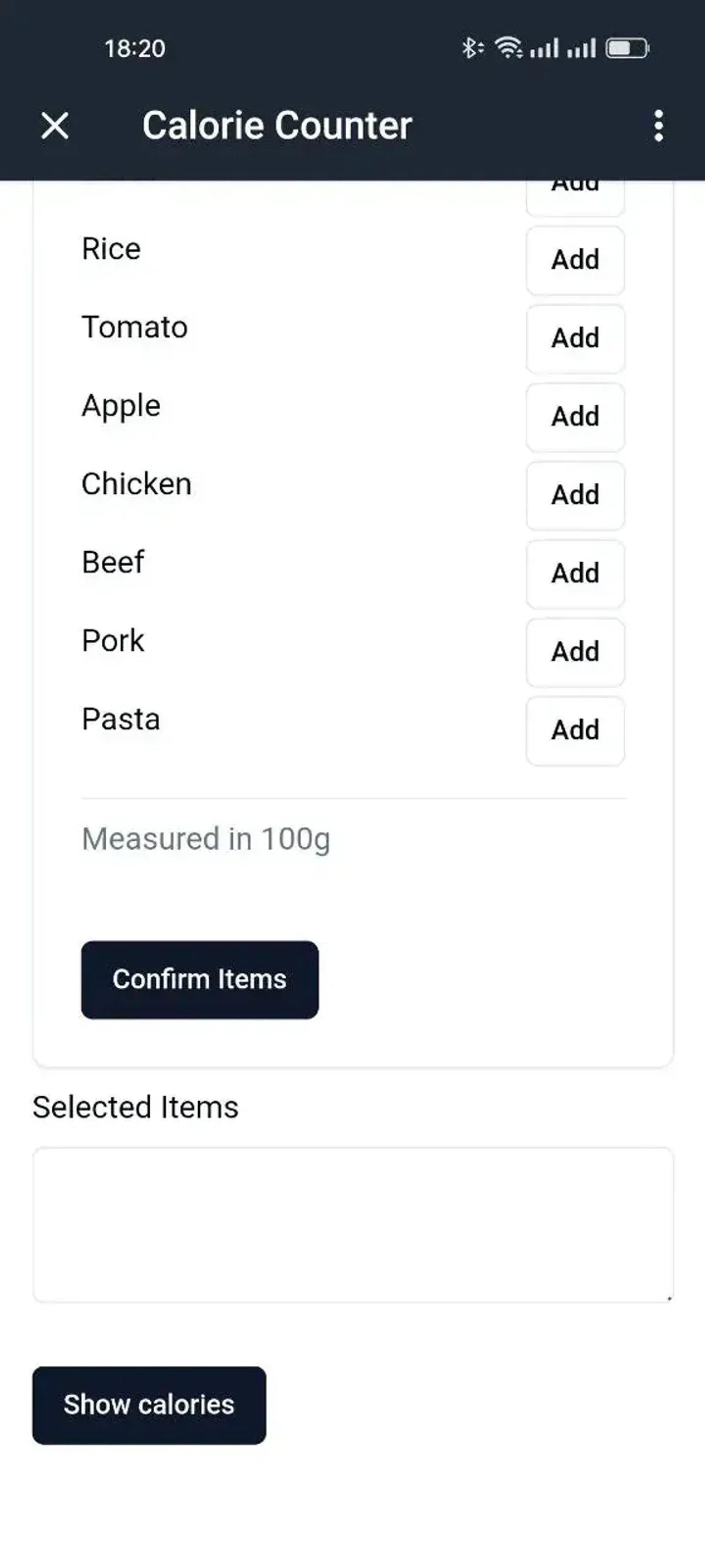 Calorie Counter в Телеграм — скриншот 4