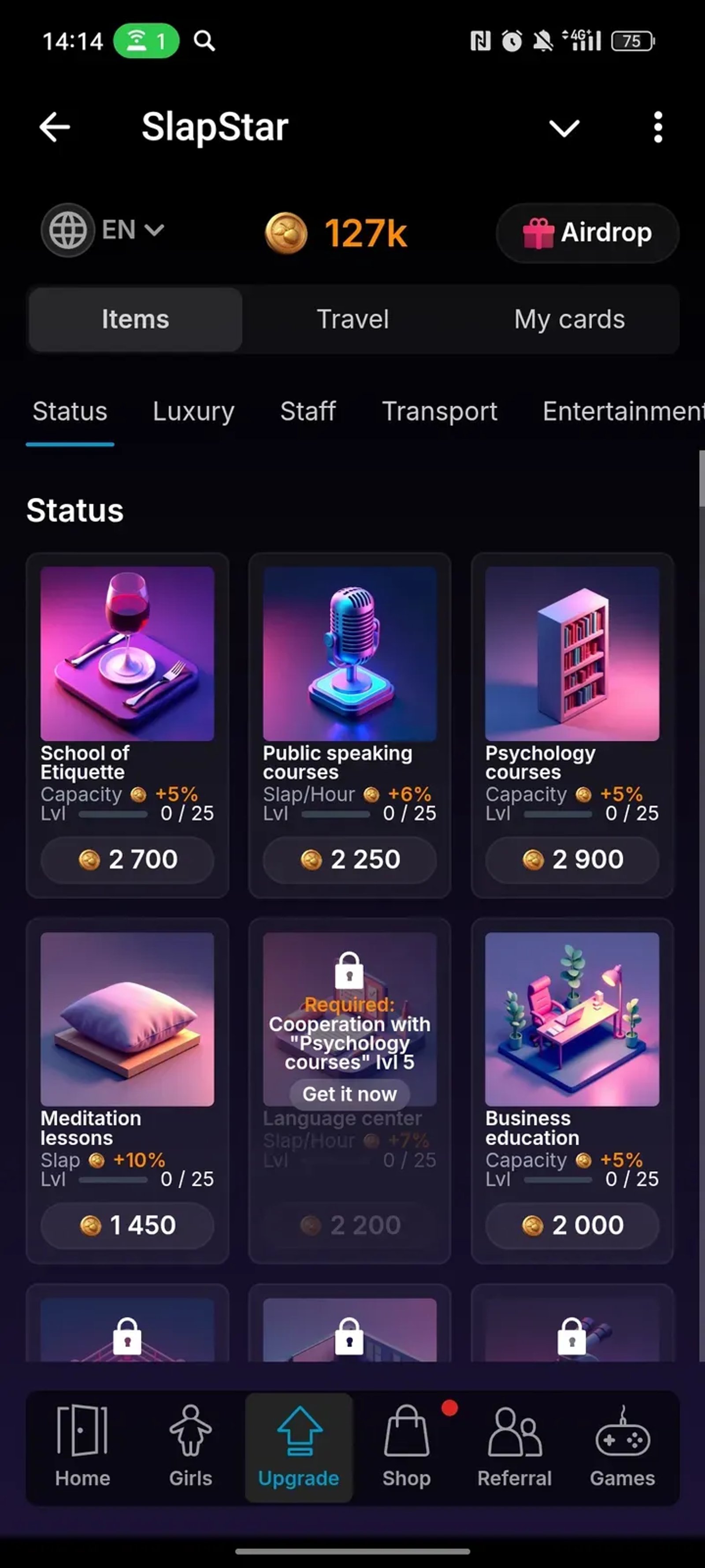 SlapStar в Телеграм — скриншот 3