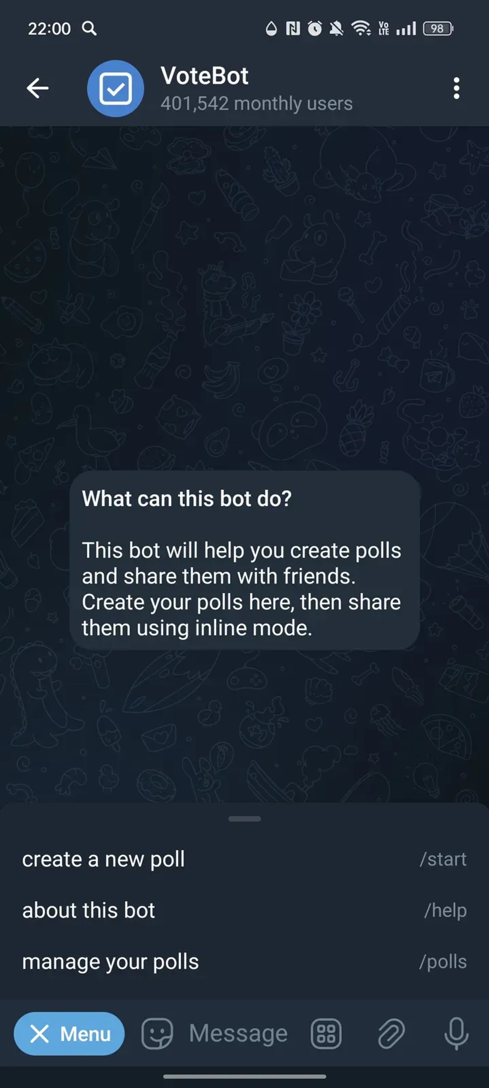 VoteBot в Телеграм — скриншот 3