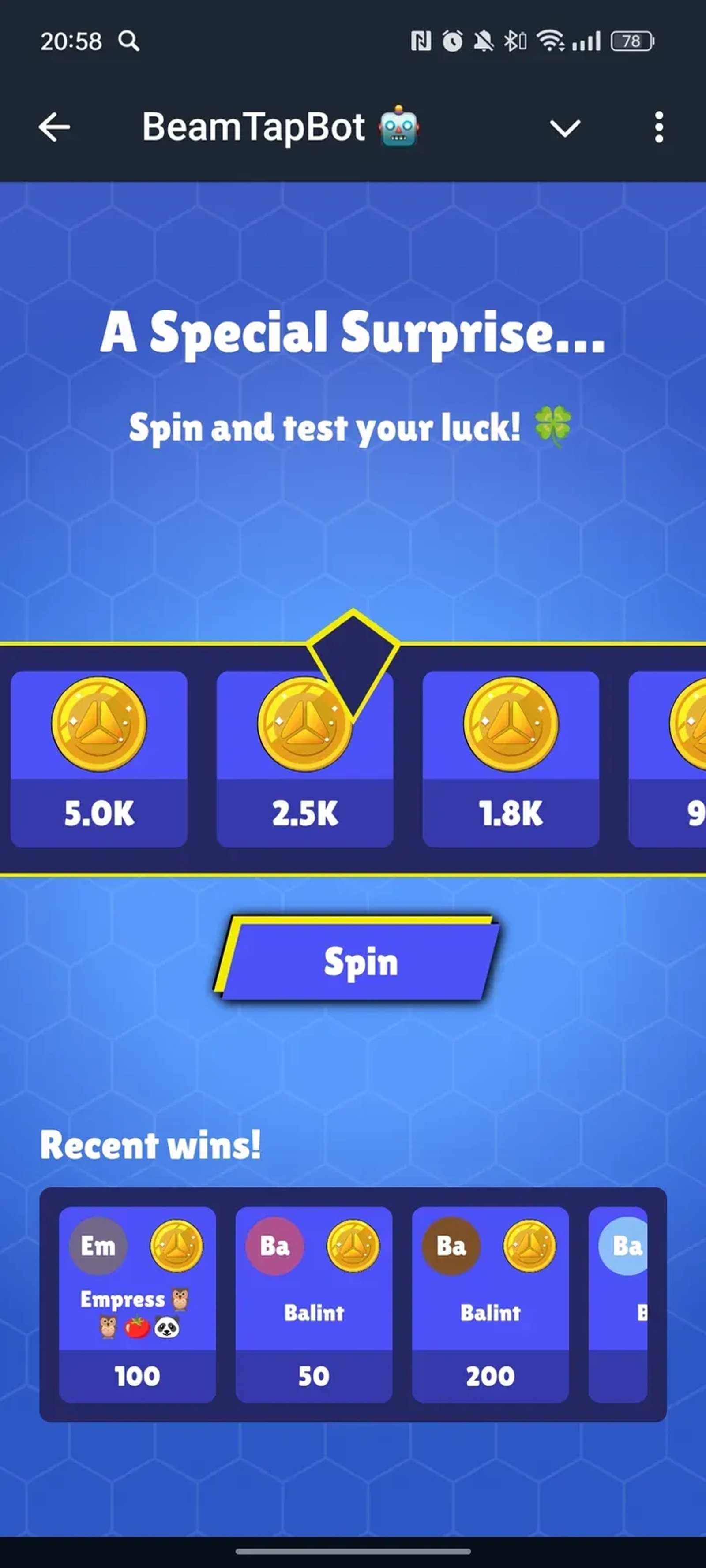 BeamTapBot 🤖 Telegram Screenshot 1