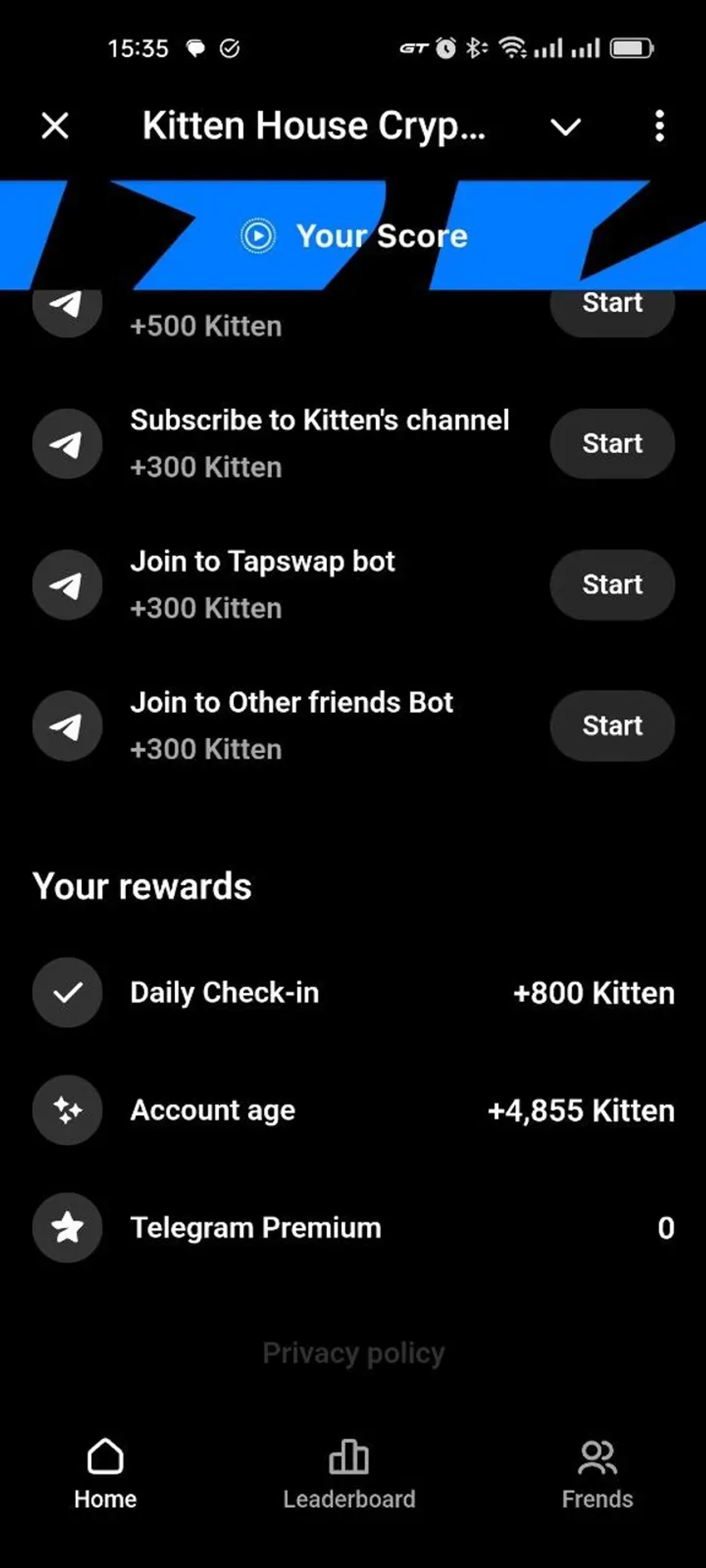 Kitten House Crypto в Телеграм — скриншот 6