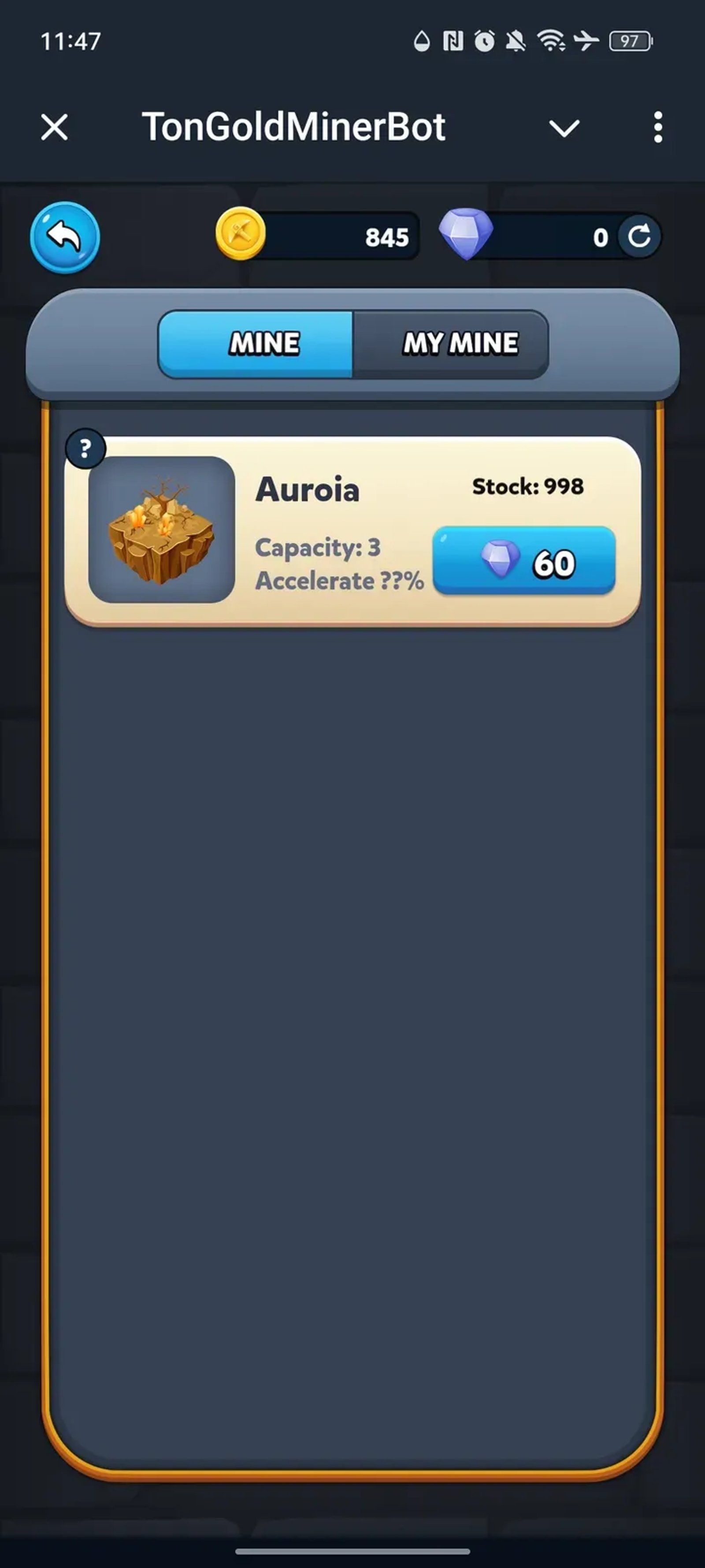 TonGoldMinerBot в Телеграм — скриншот 2