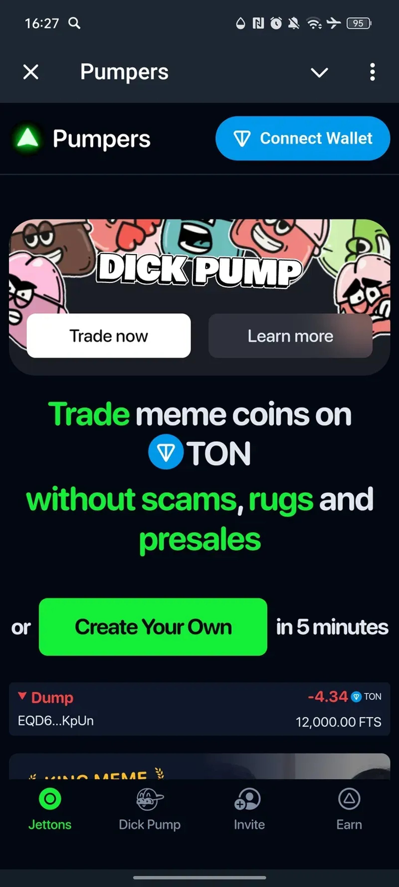 Pumpers в Телеграм — скриншот 1