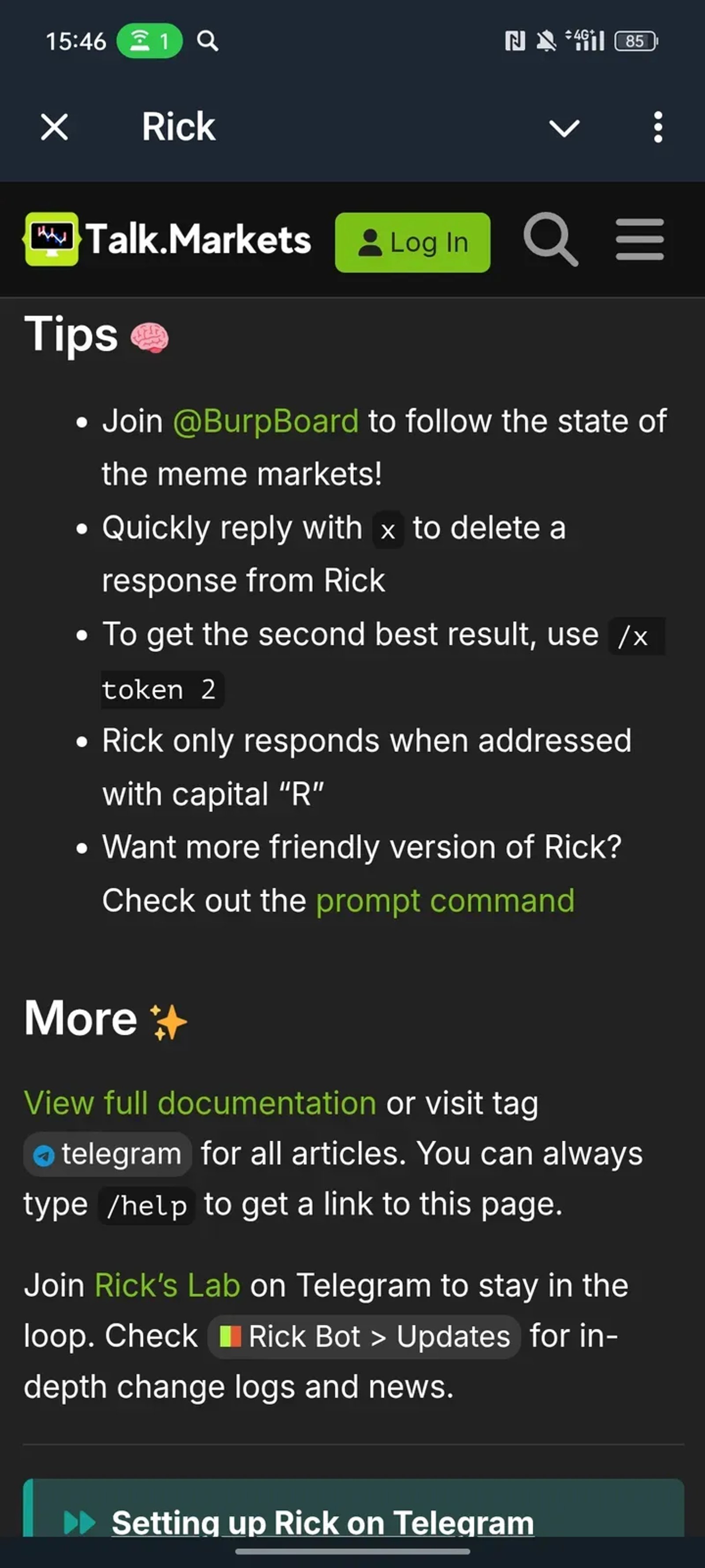 Rick в Телеграм — скриншот 4