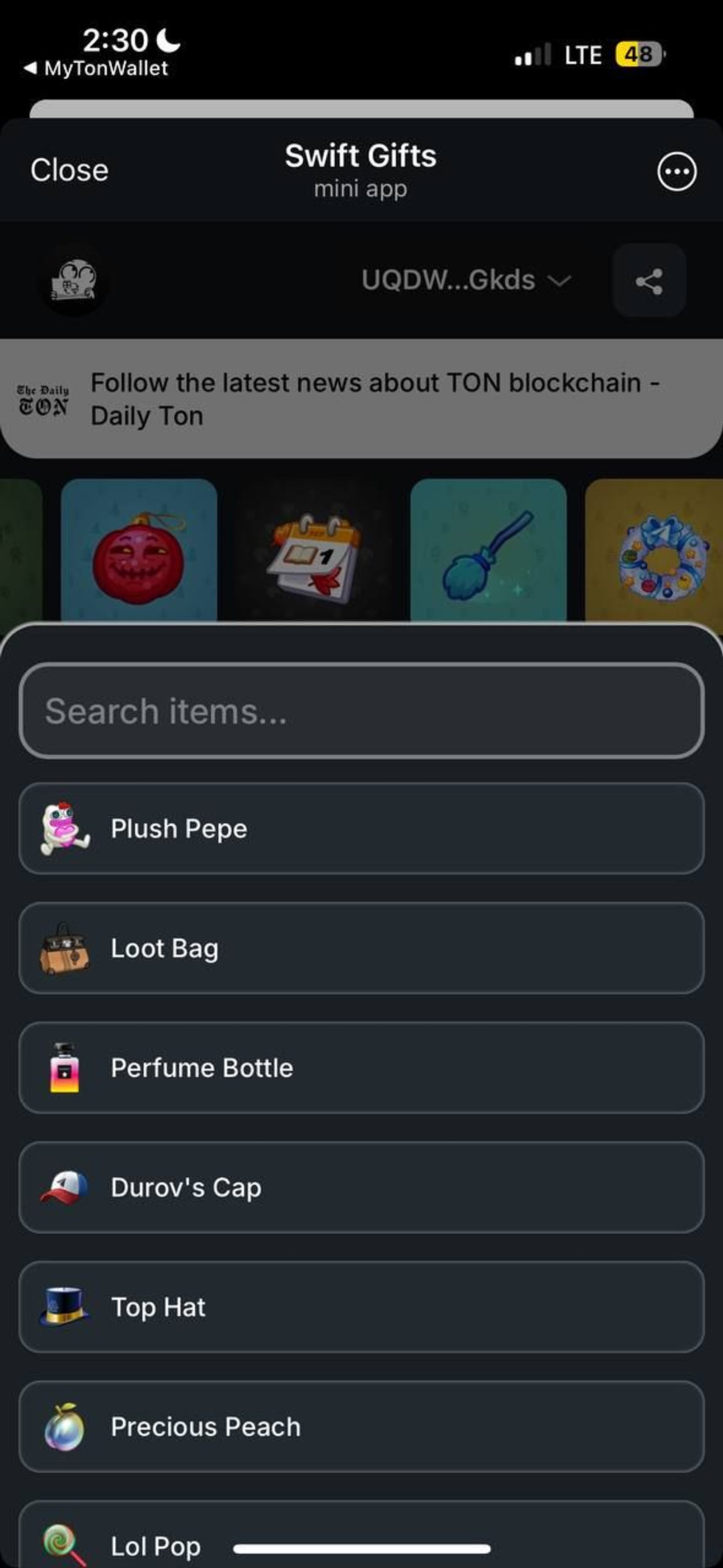 Swift Gifts в Телеграм — скриншот 4