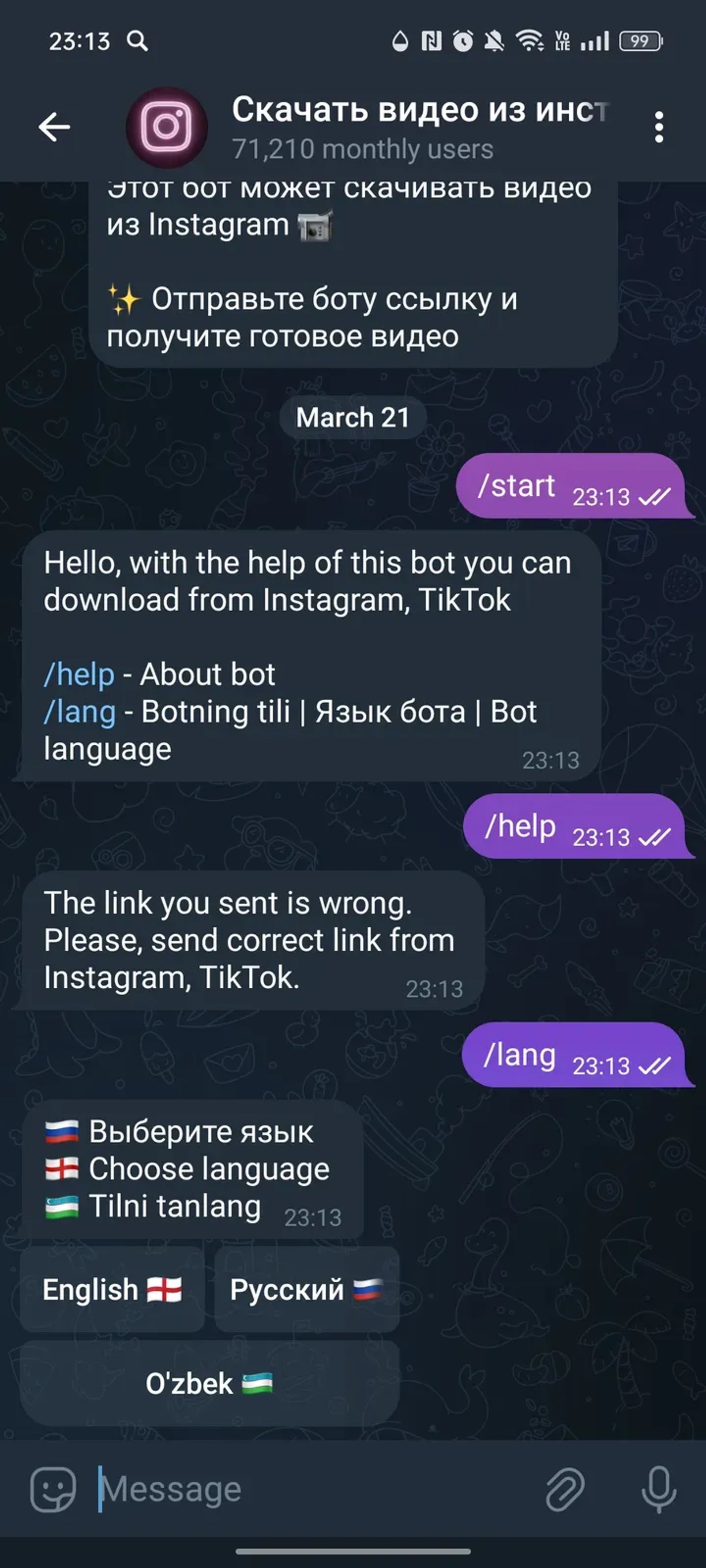 instsavbot Telegram Screenshot 4