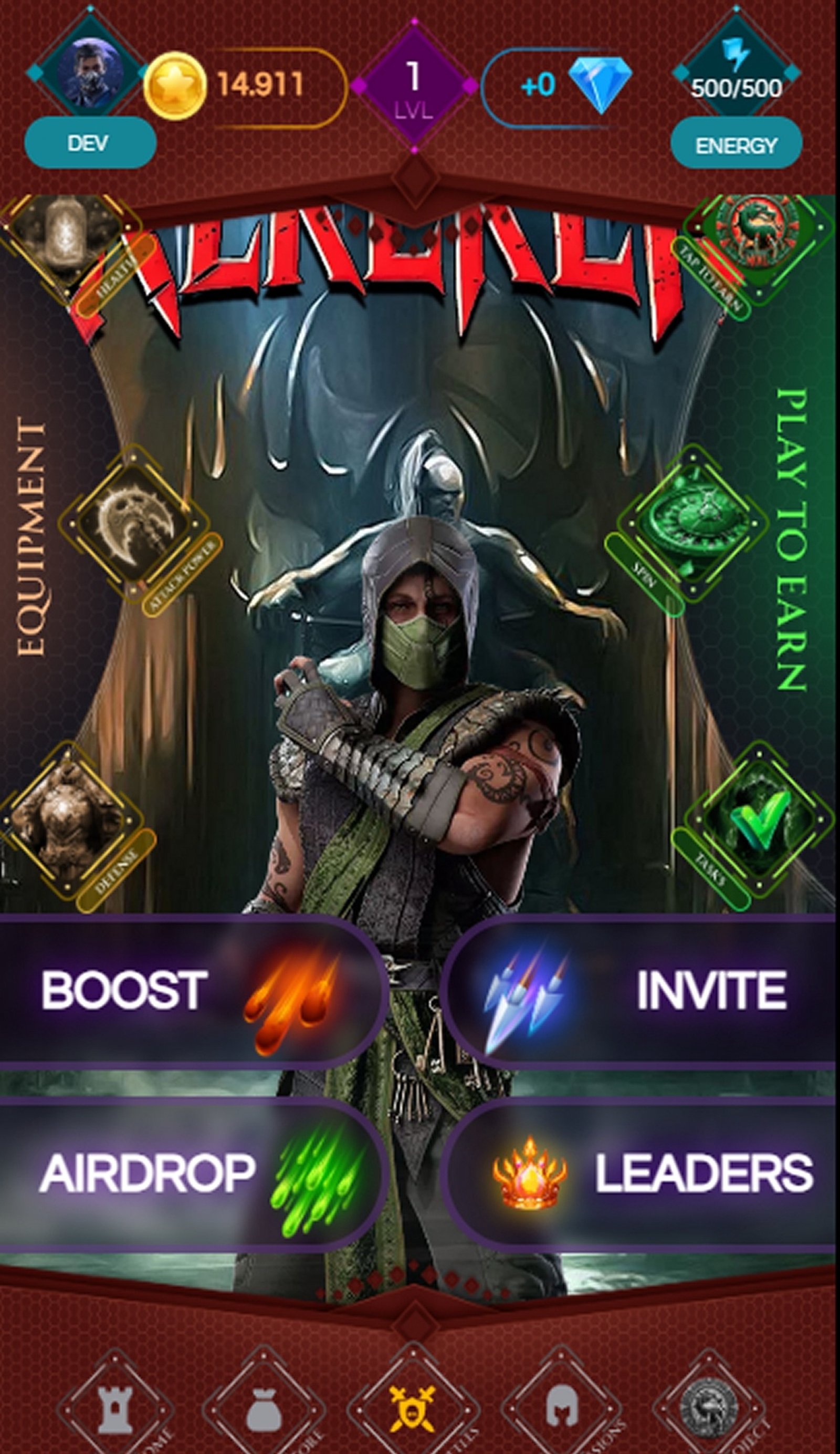 Mortal Klicker в Телеграм — скриншот 1