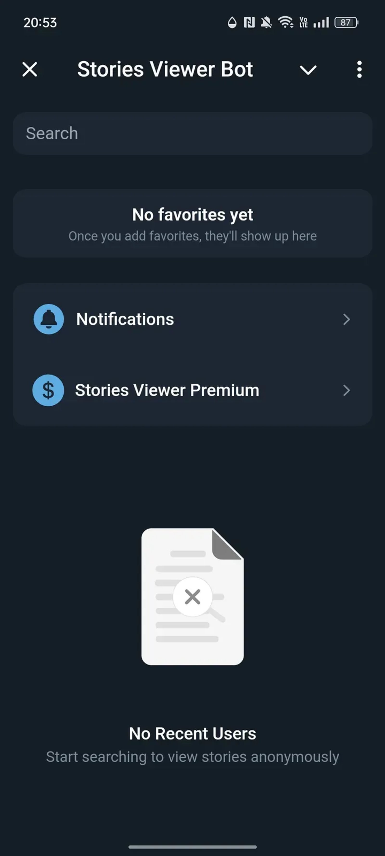 Stories Viewer Bot в Телеграм — скриншот 1