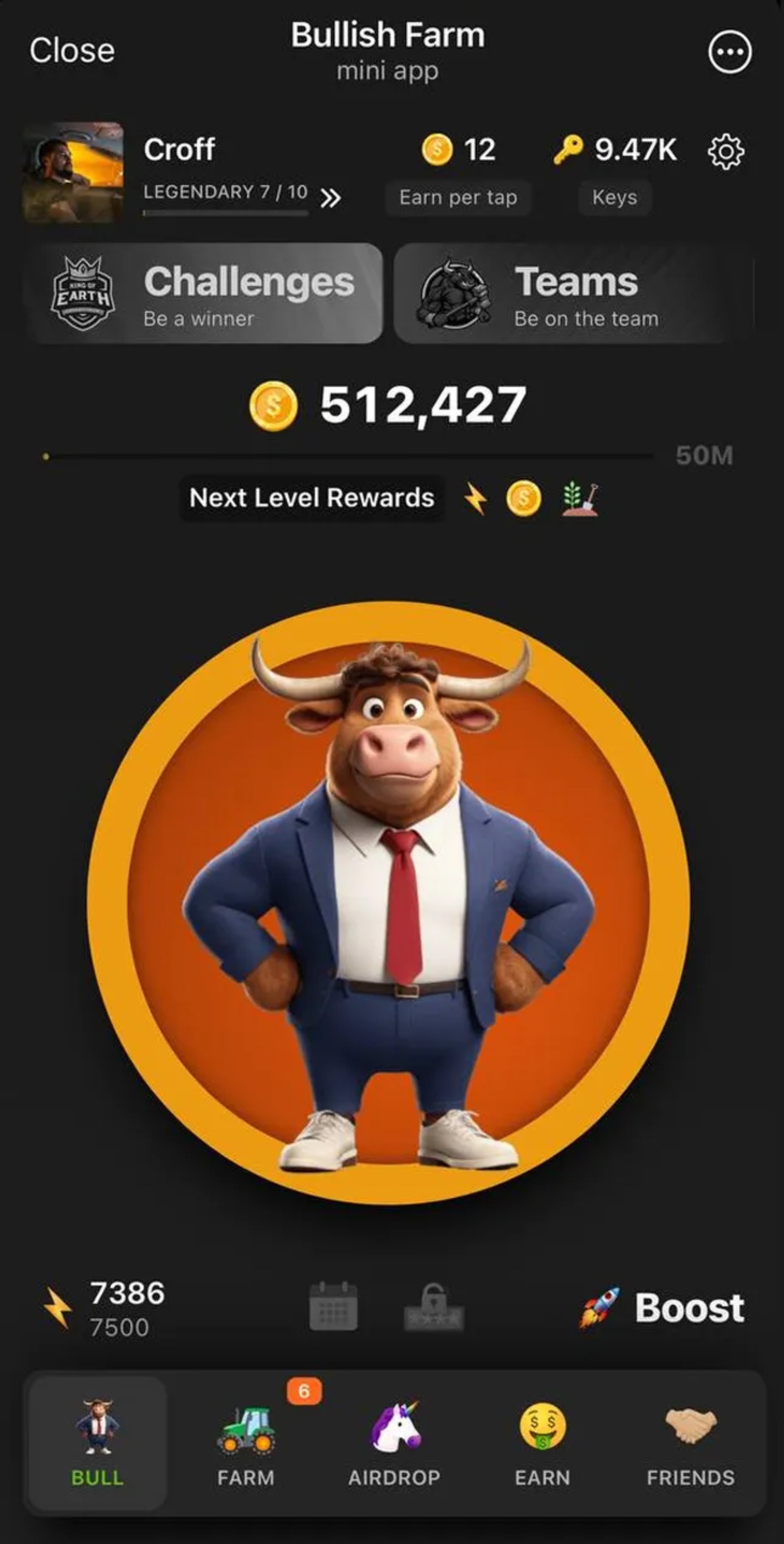 Bullish Farm Game в Телеграм — скриншот 1