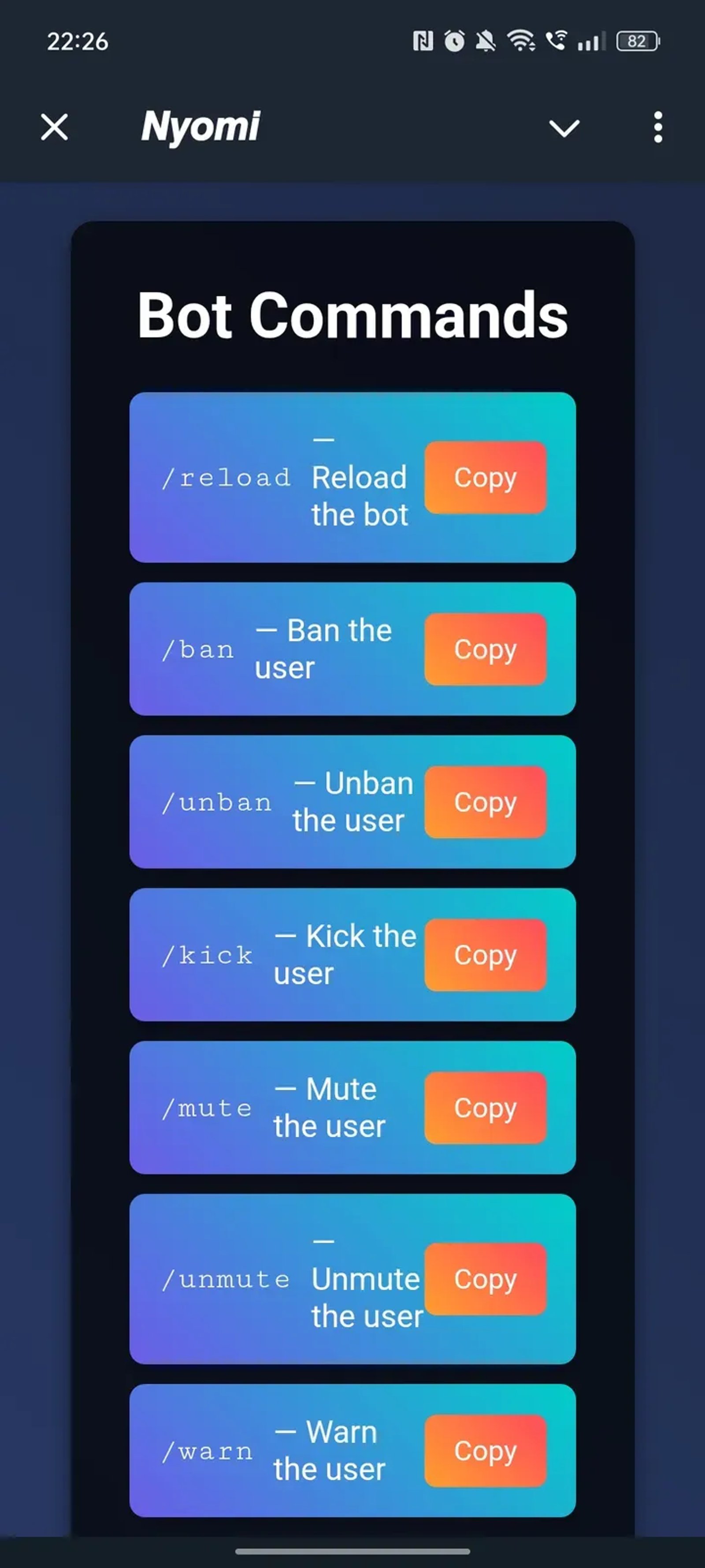 nyomibot Telegram Screenshot 1