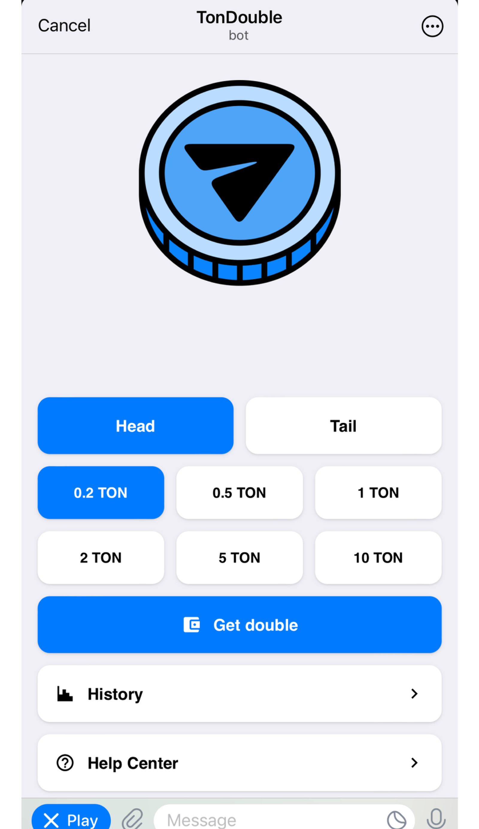 Ton Double в Телеграм — скриншот 1