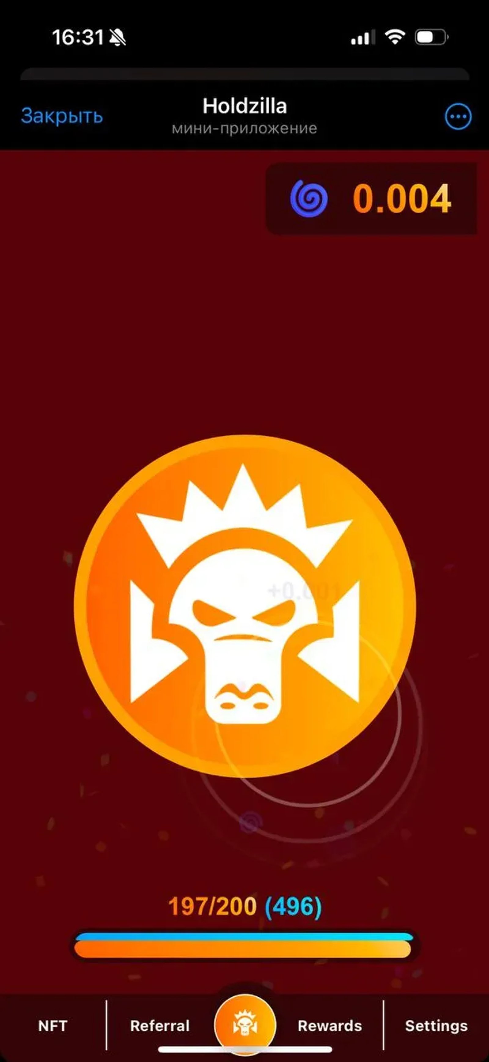 Holdzilla в Телеграм — скриншот 4