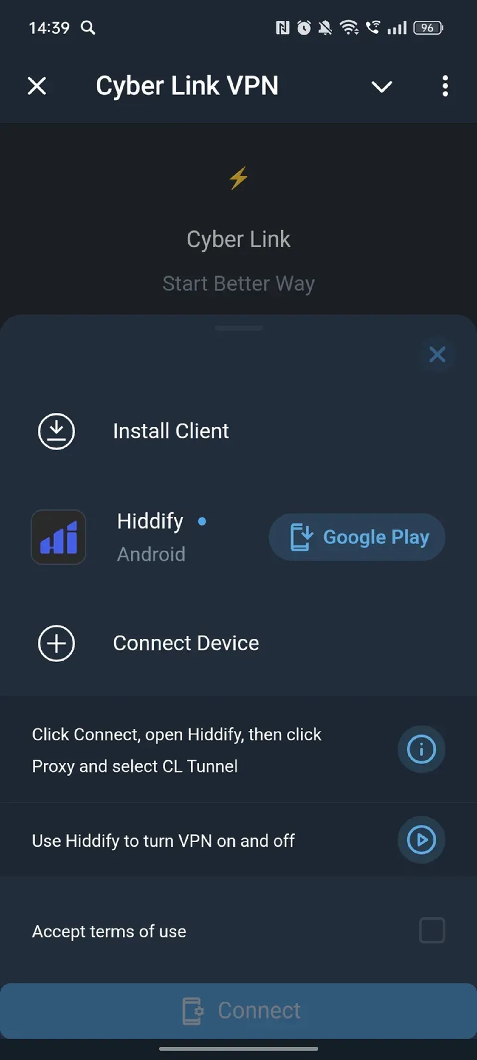 Cyber Link VPN в Телеграм — скриншот 2