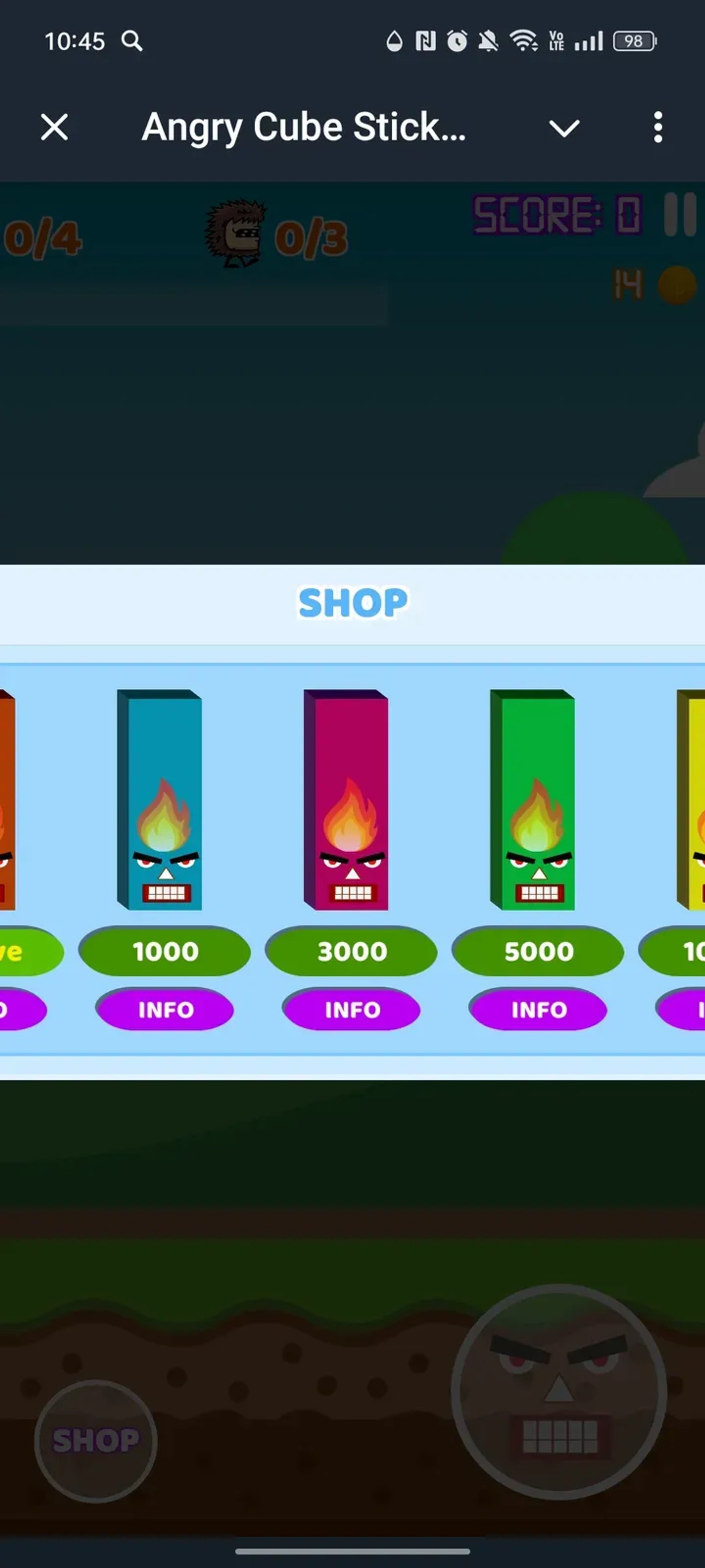 Angry Cube Sticks Game в Telegram — скриншот 4