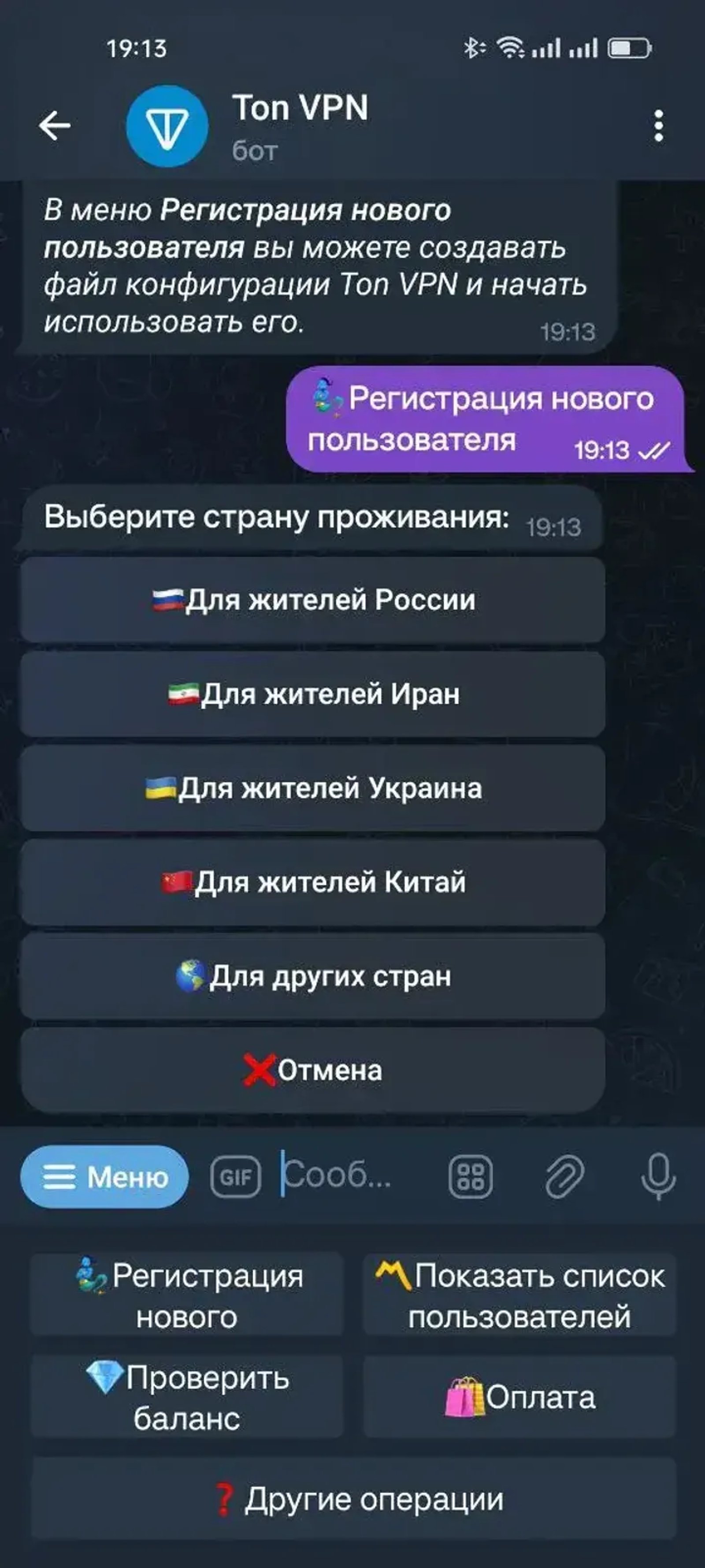 Ton VPN в Телеграм — скриншот 6