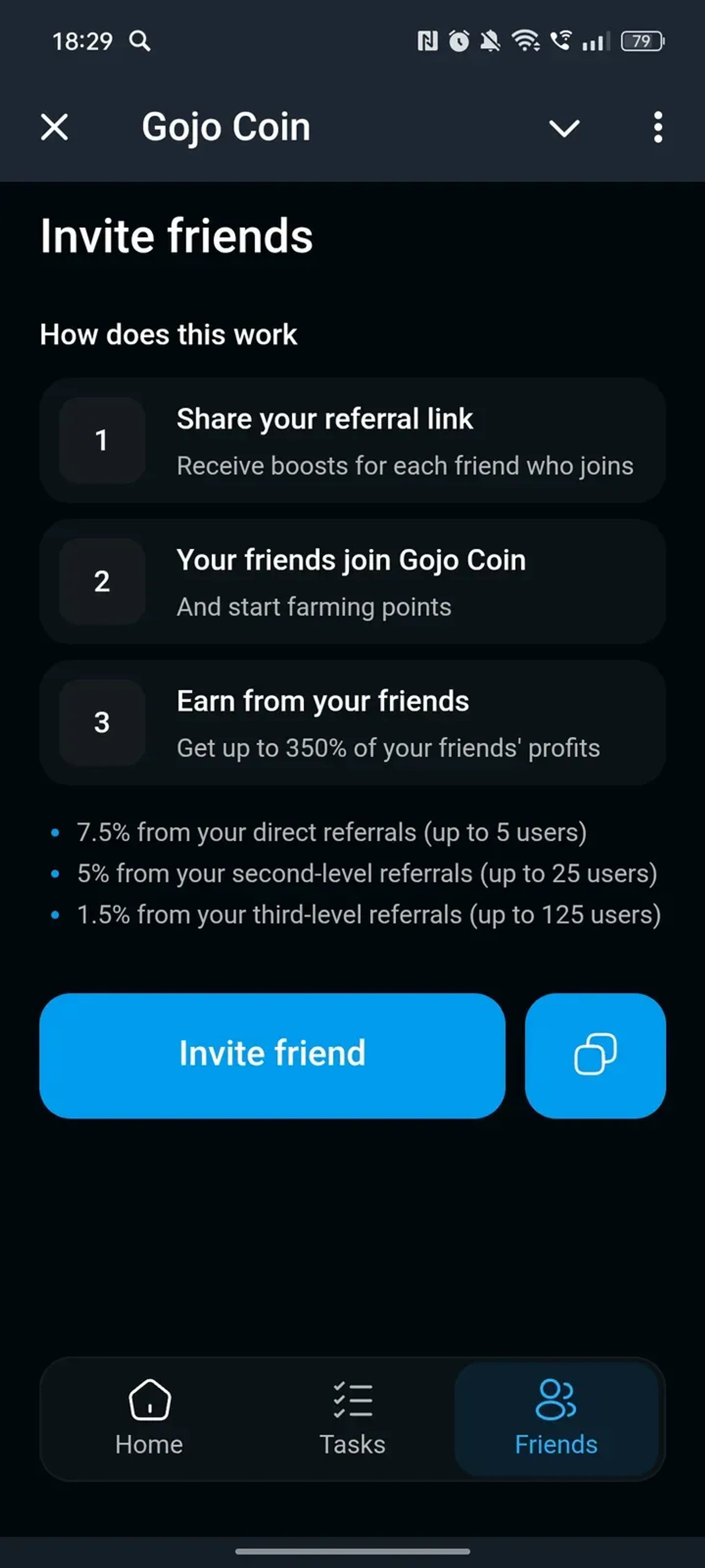 Gojo Coin в Телеграм — скриншот 3
