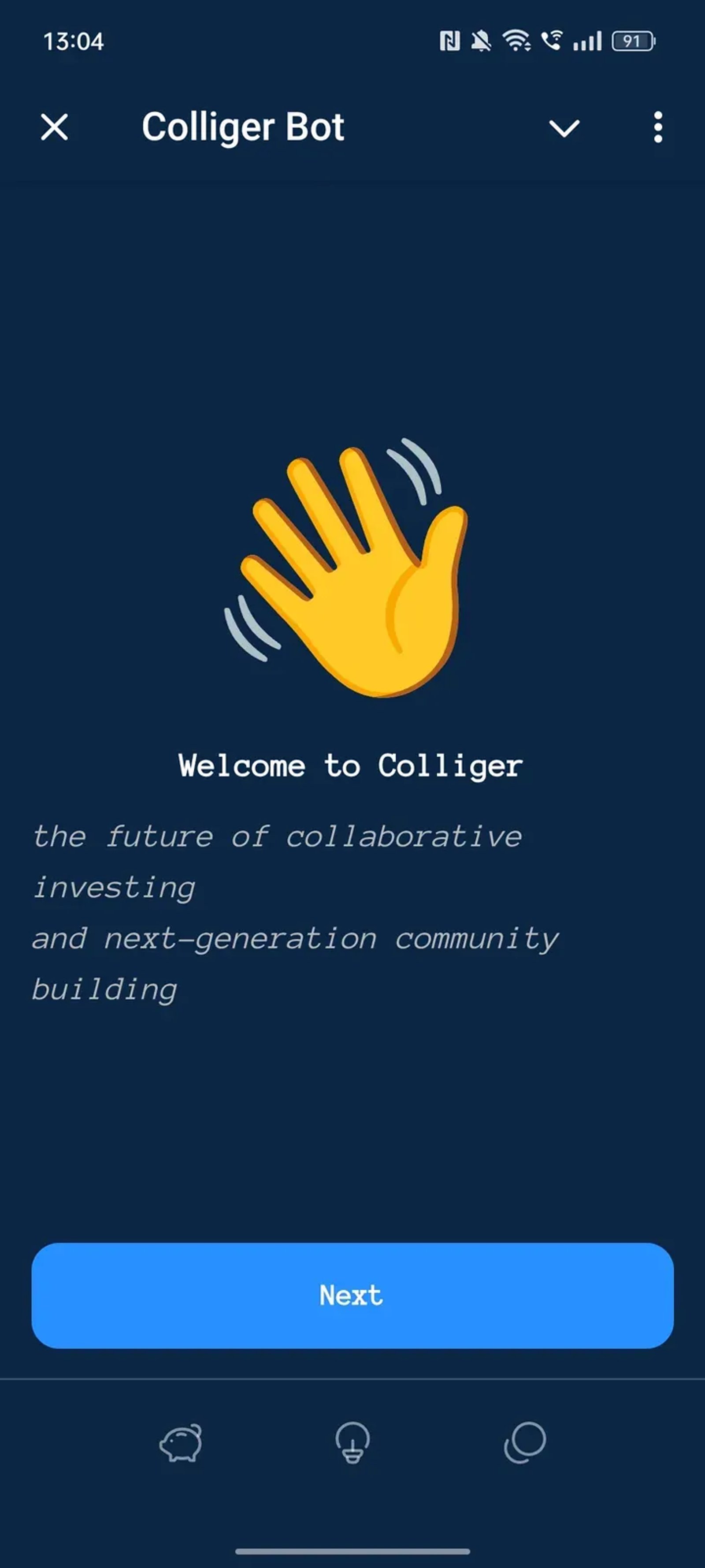 Colliger Bot в Телеграм — скриншот 1