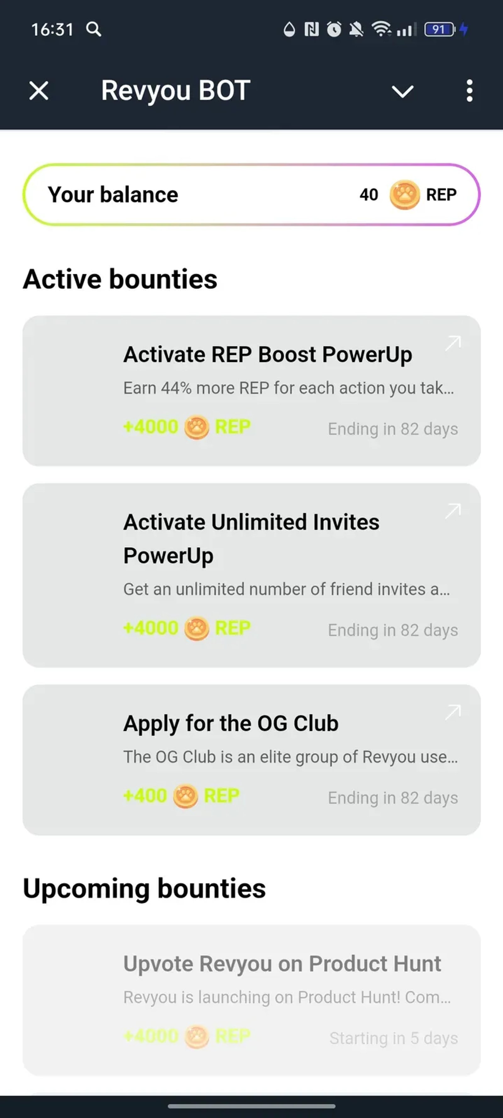Revyou BOT в Телеграм — скриншот 1