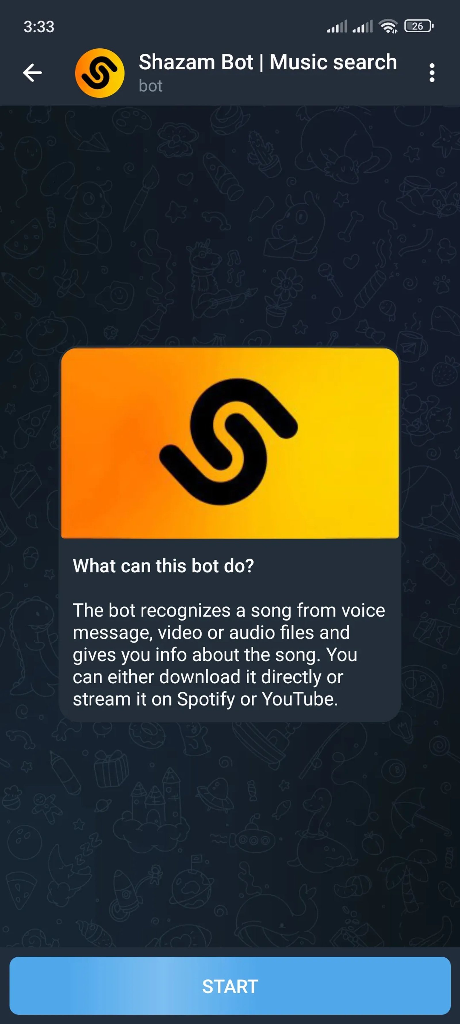 SHAZAM Bot | Music search в Телеграм — скриншот 5