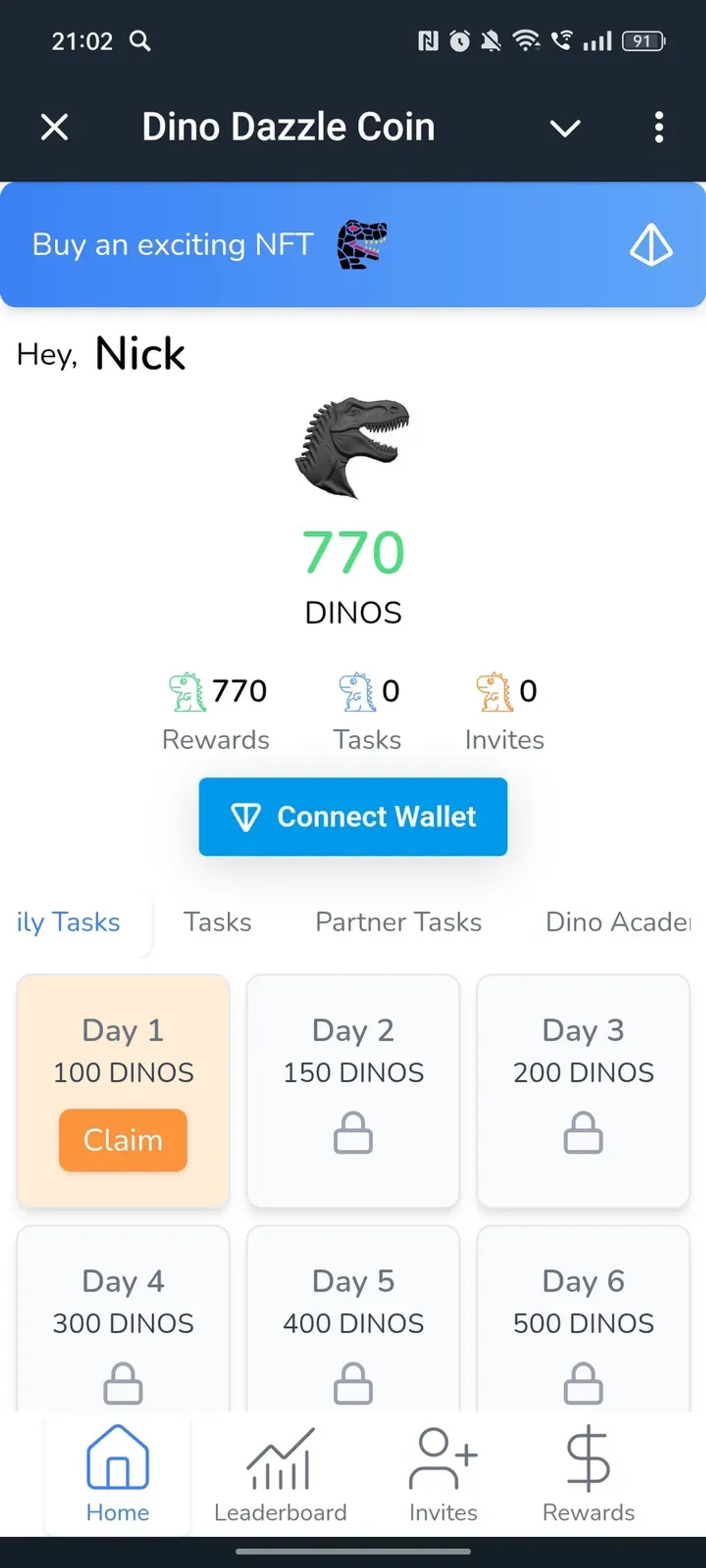 Dino Dazzle Coin в Телеграм — скриншот 3